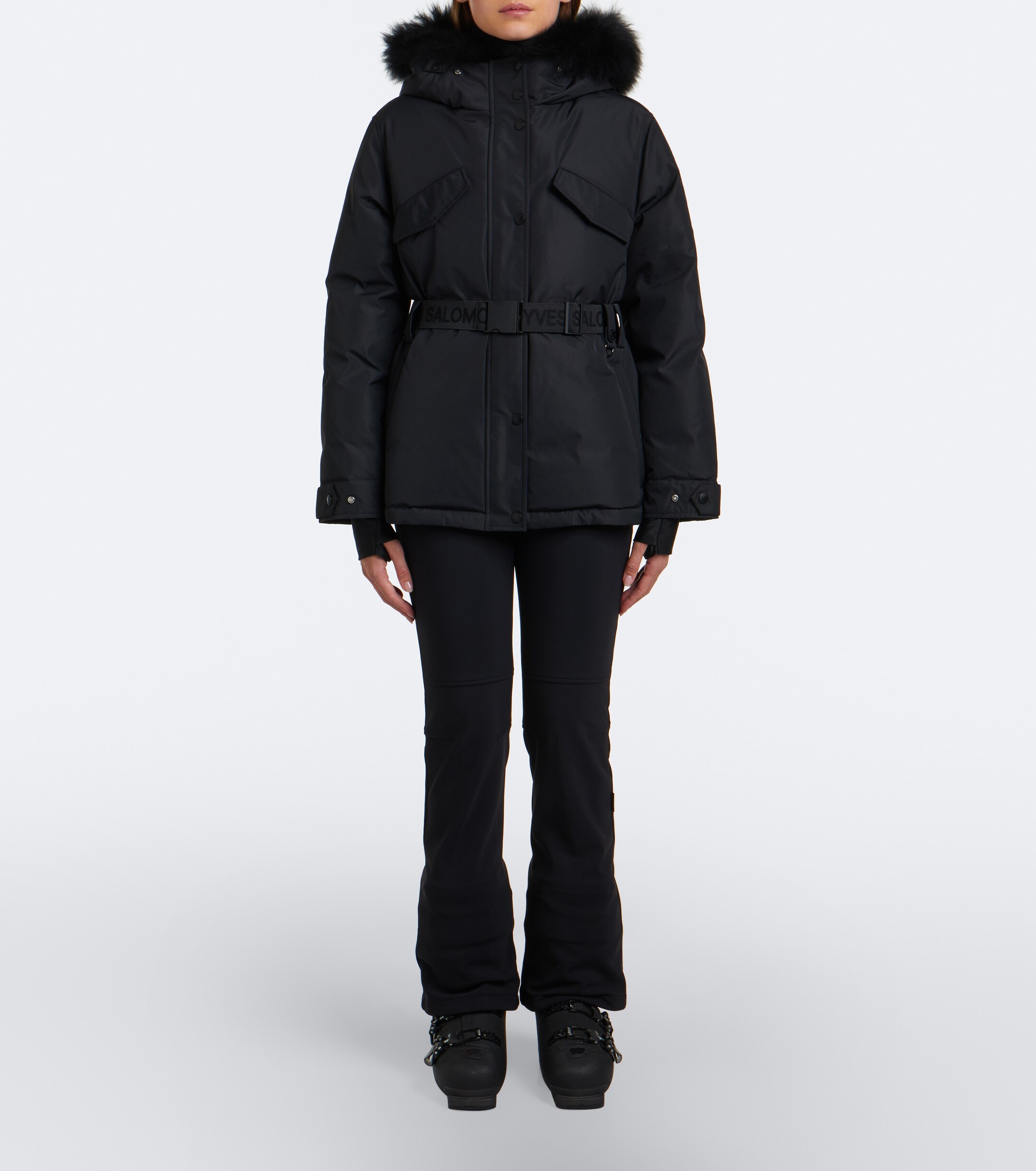 Yves Salomon Yves Salomon Belted shearling-trimmed ski jacket