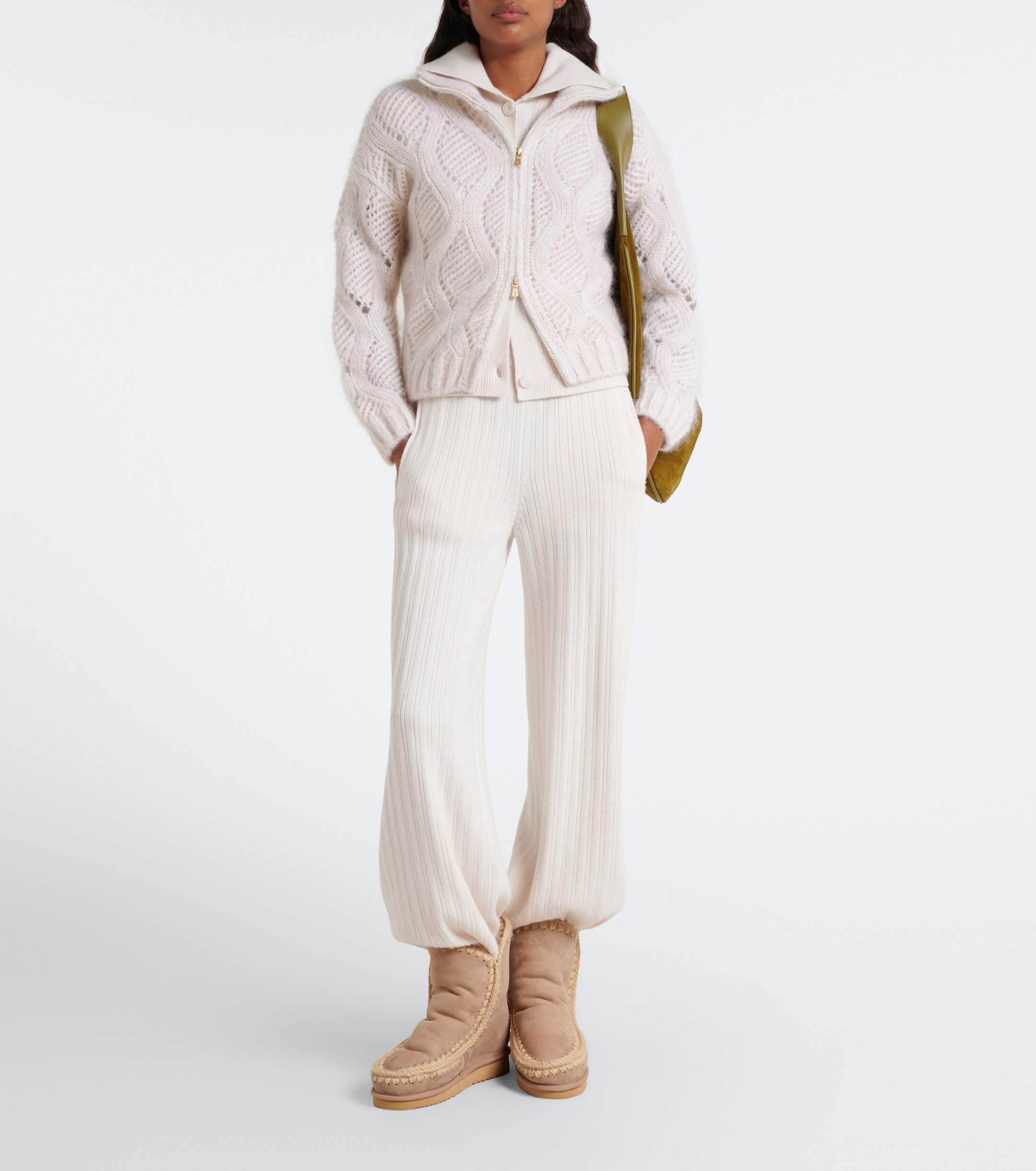 MOU Mou Inner Wedge shearling-lined suede ankle boots