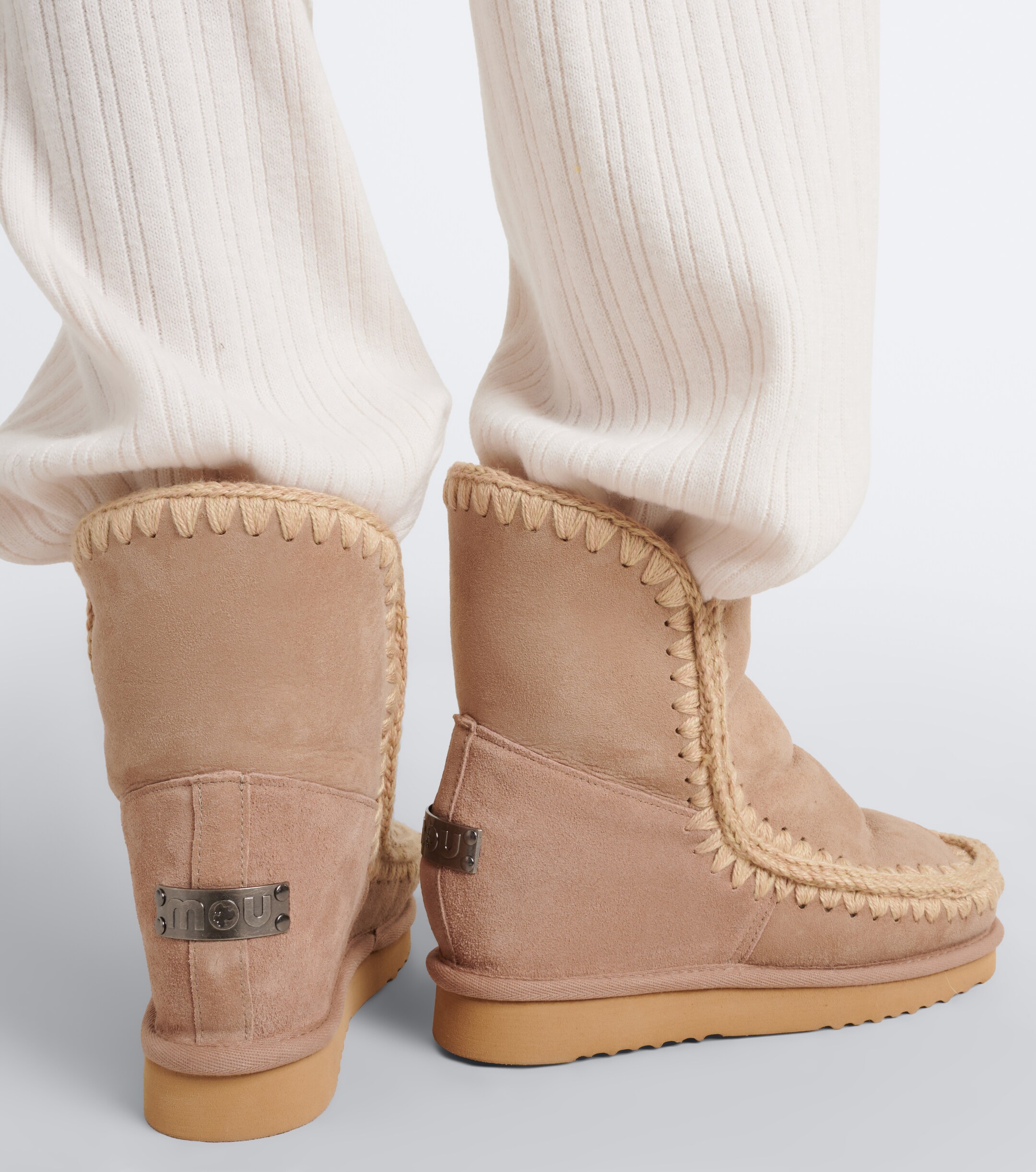 MOU Mou Inner Wedge shearling-lined suede ankle boots
