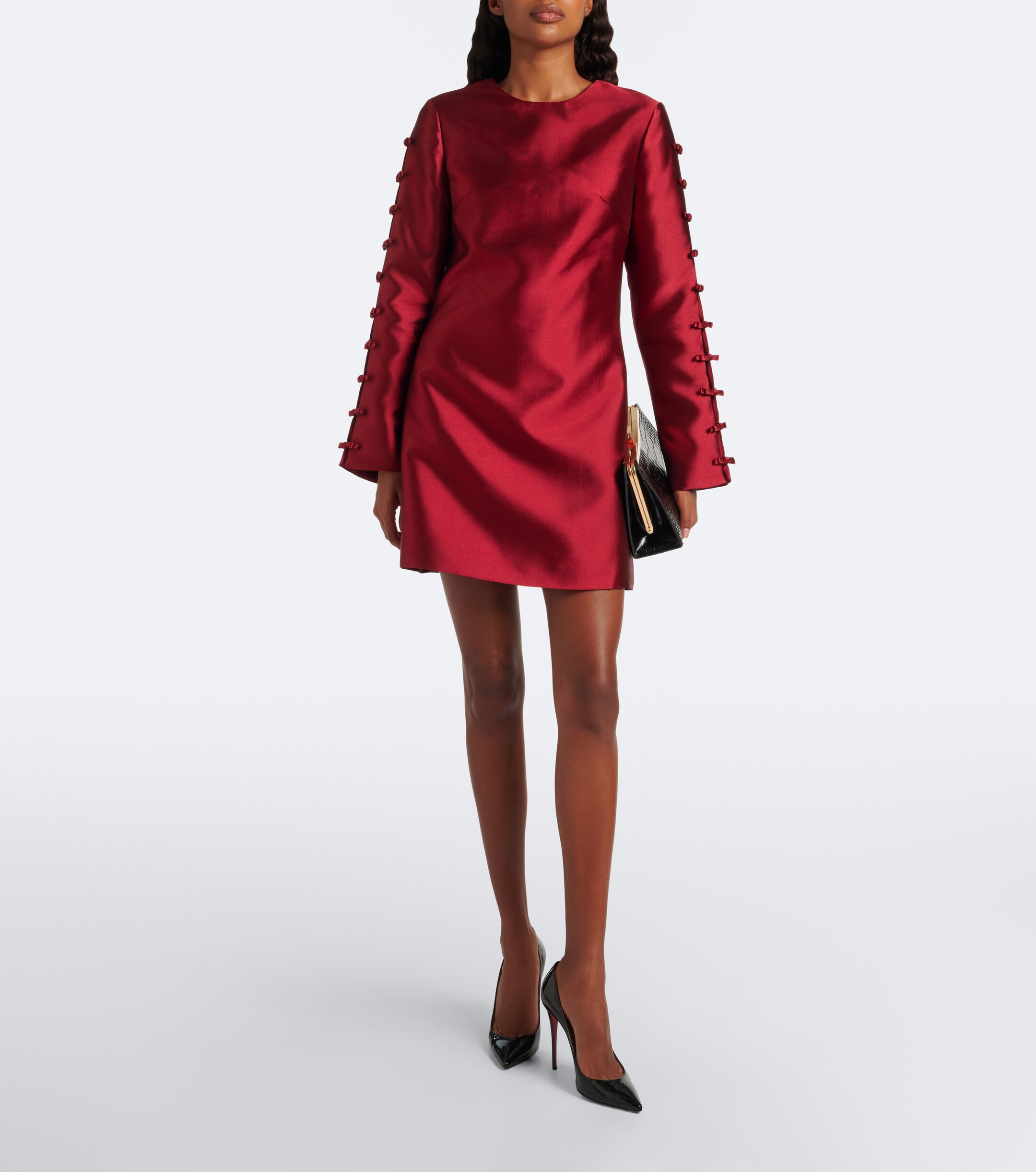 SIMKHAI Simkhai Fiora bow-detail satin minidress