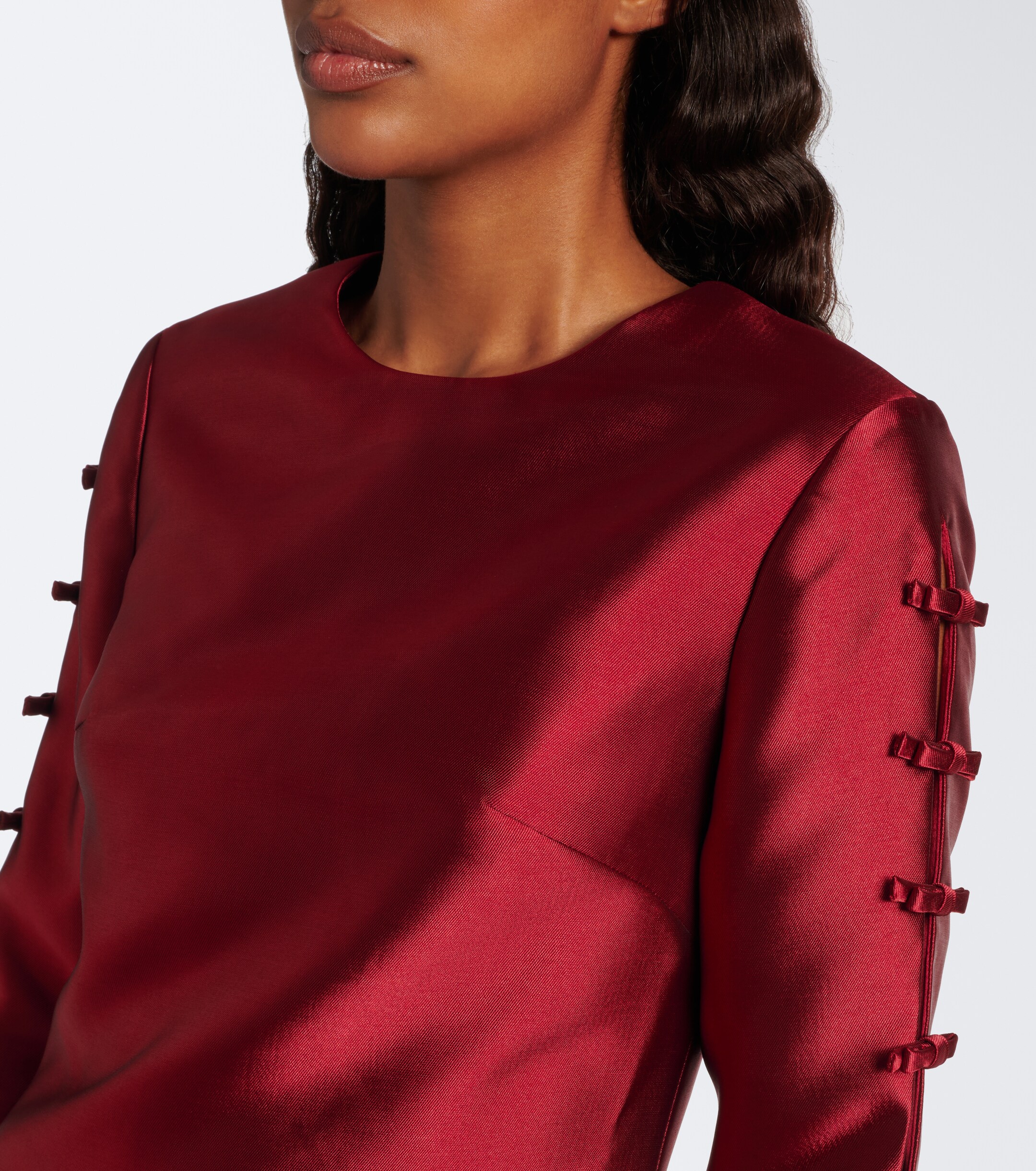 SIMKHAI Simkhai Fiora bow-detail satin minidress