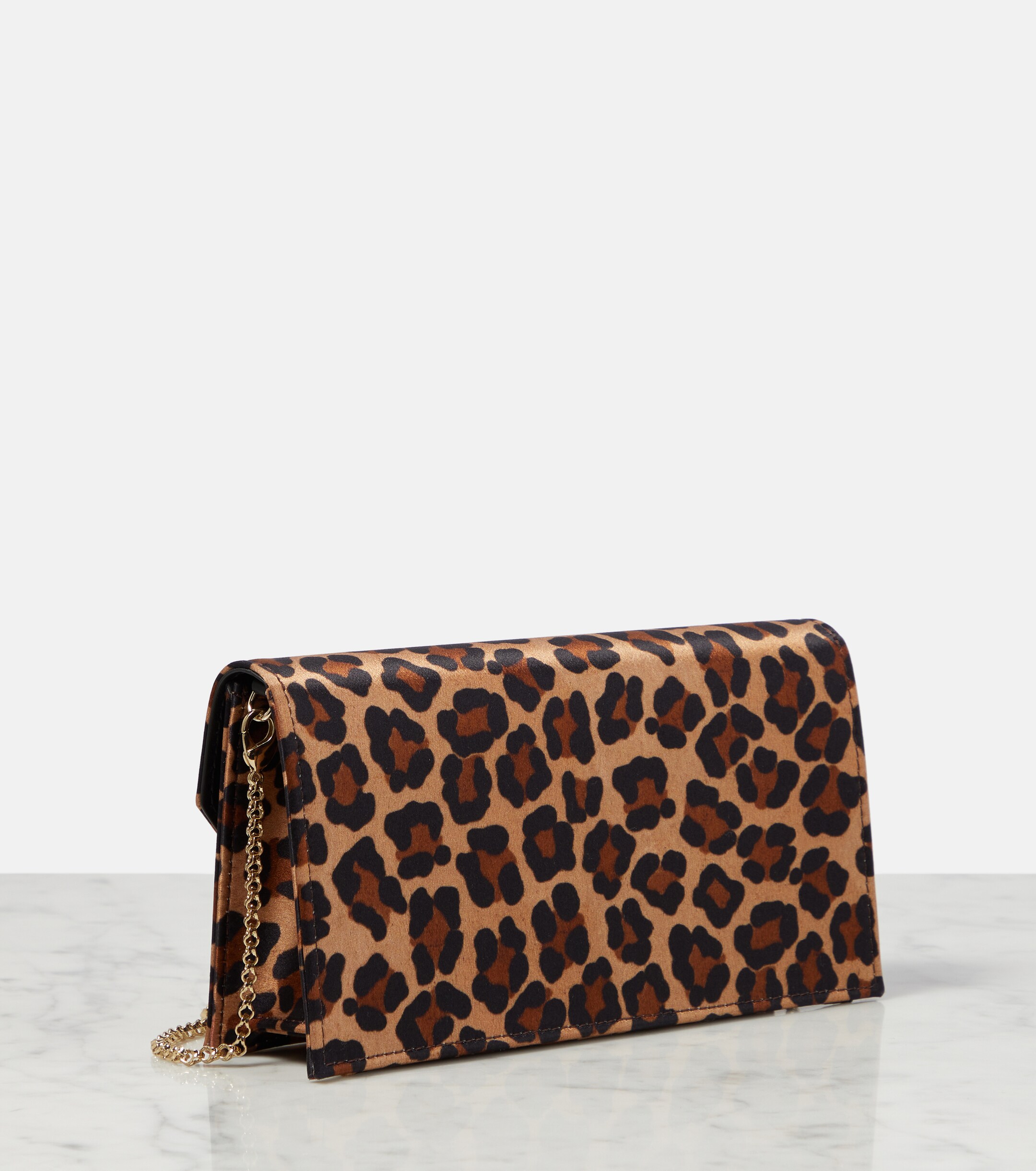 CHRISTIAN LOUBOUTIN Loubi54 leopard-print satin clutch