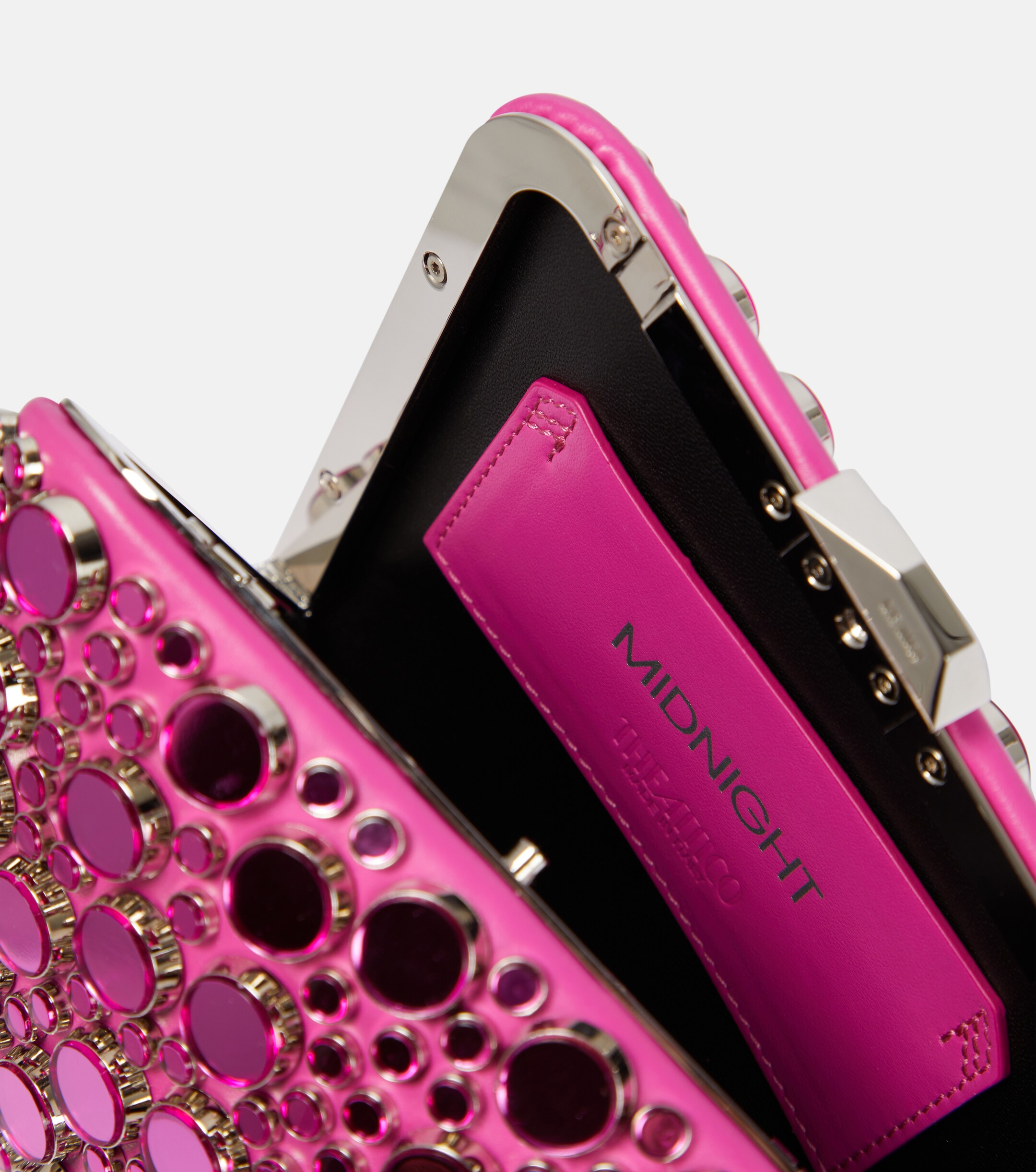 THE ATTICO Midnight studded leather clutch