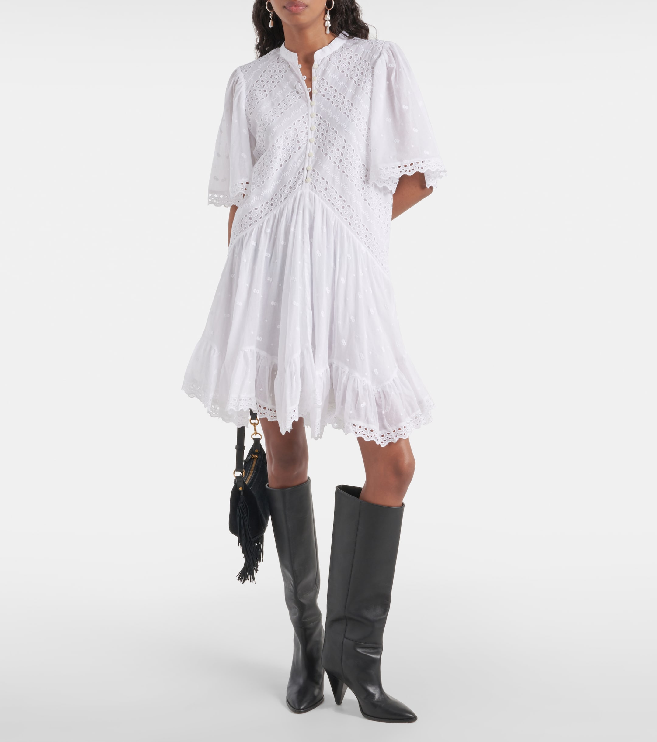 Marant Étoile Slayae embroidered cotton minidress