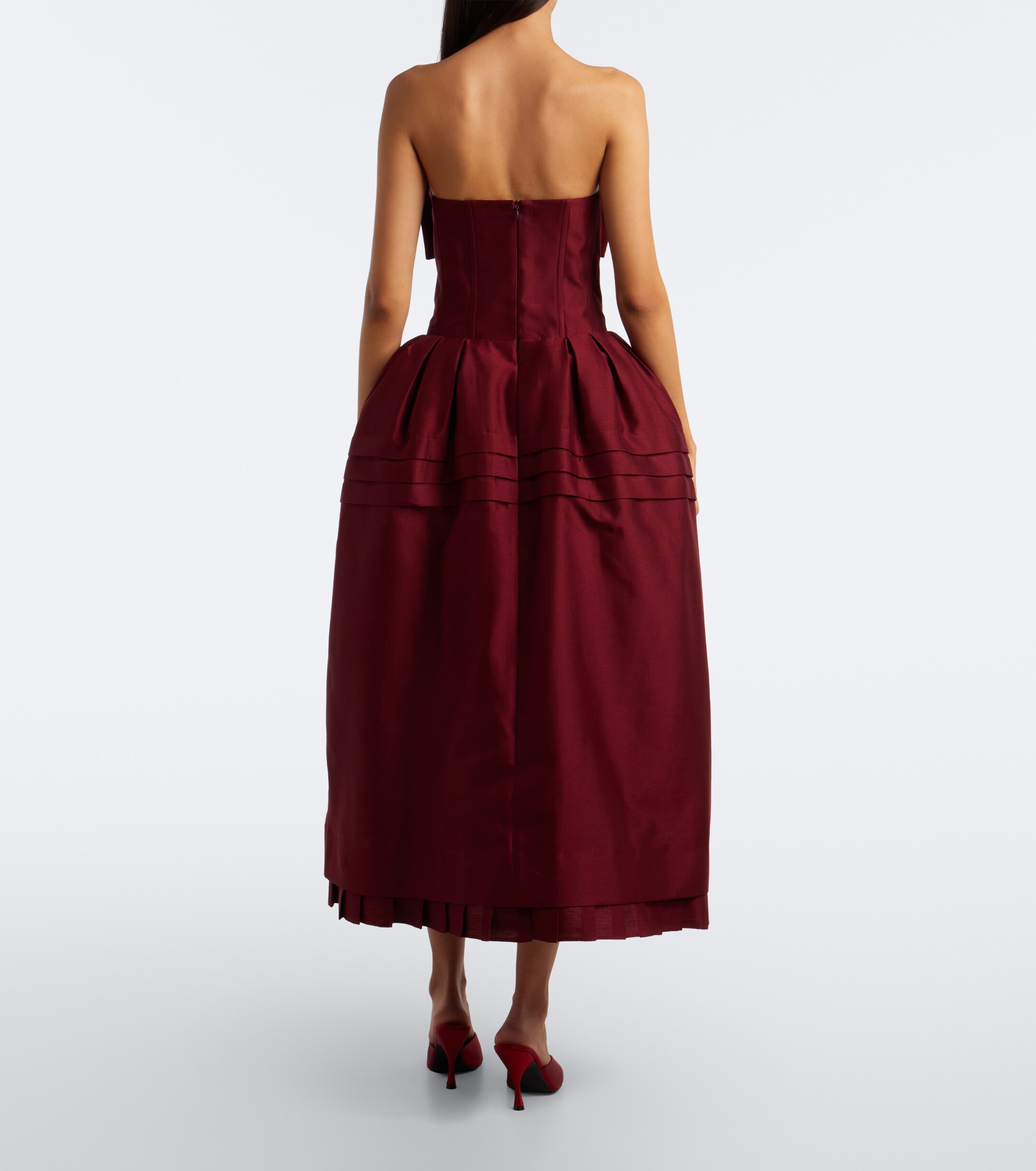 SHUSHU/TONG Shushu/Tong Bow-detail wool and silk blend bustier dress