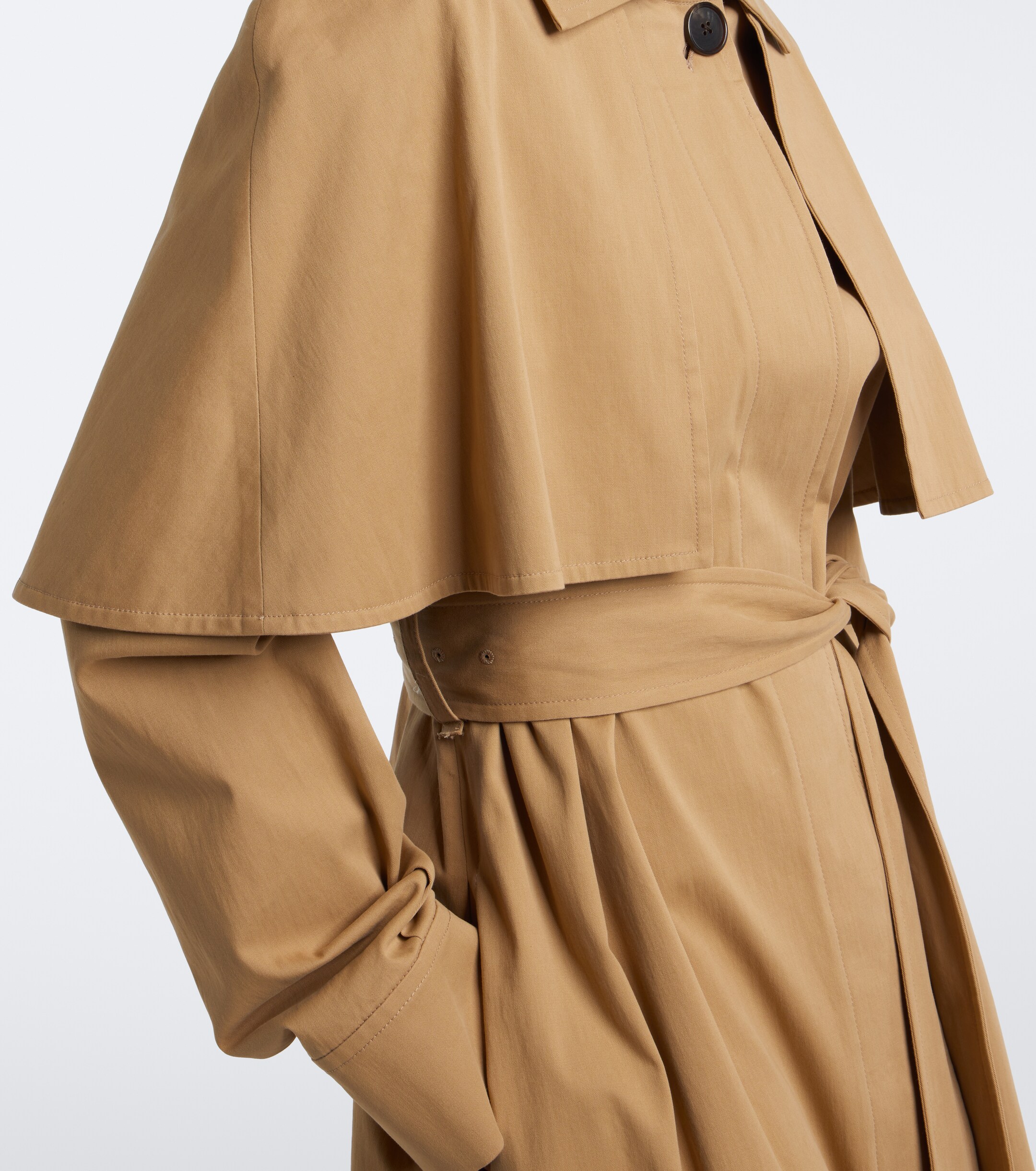 The Row The Row Ayana caped cotton twill trench coat