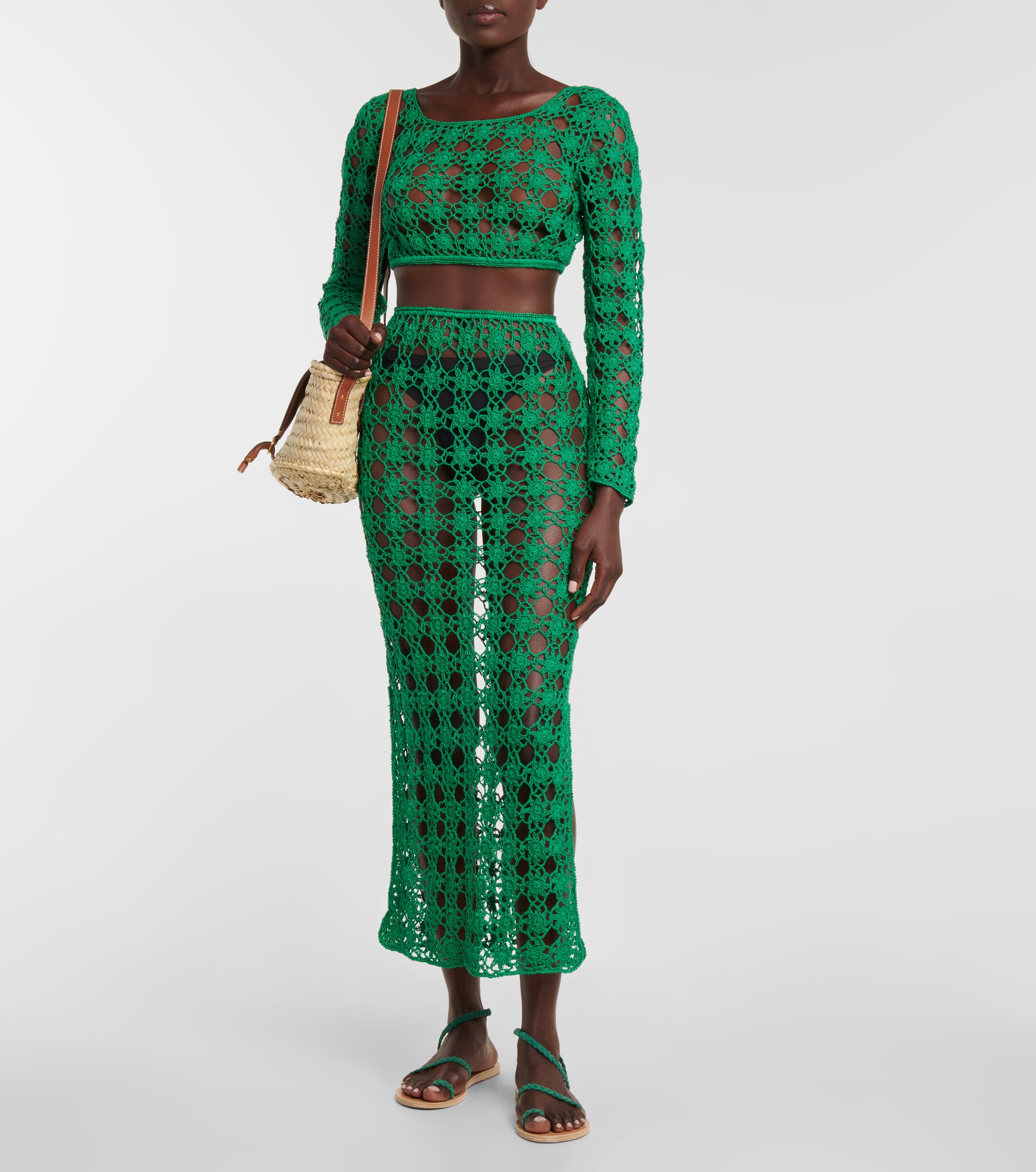 Anna Kosturova Bella crochet cotton crop top