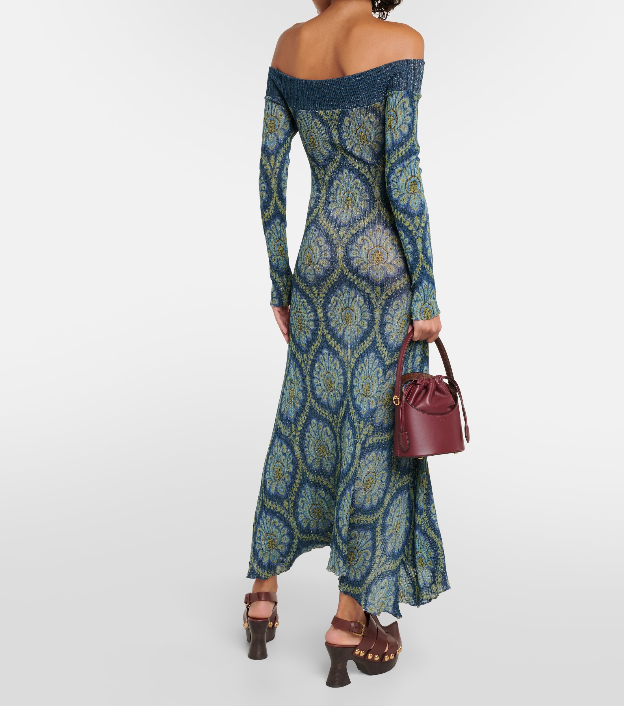 Etro Printed off-shoulder midi dress