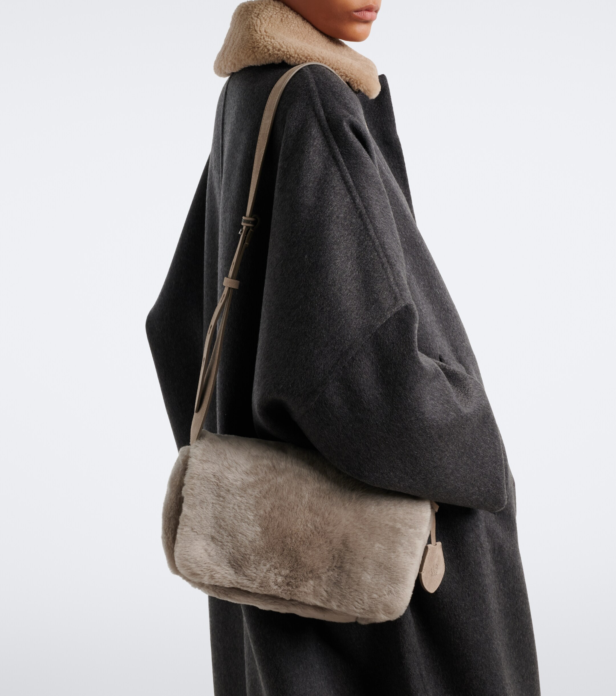 Brunello Cucinelli Brunello Cucinelli Medium shearling crossbody bag