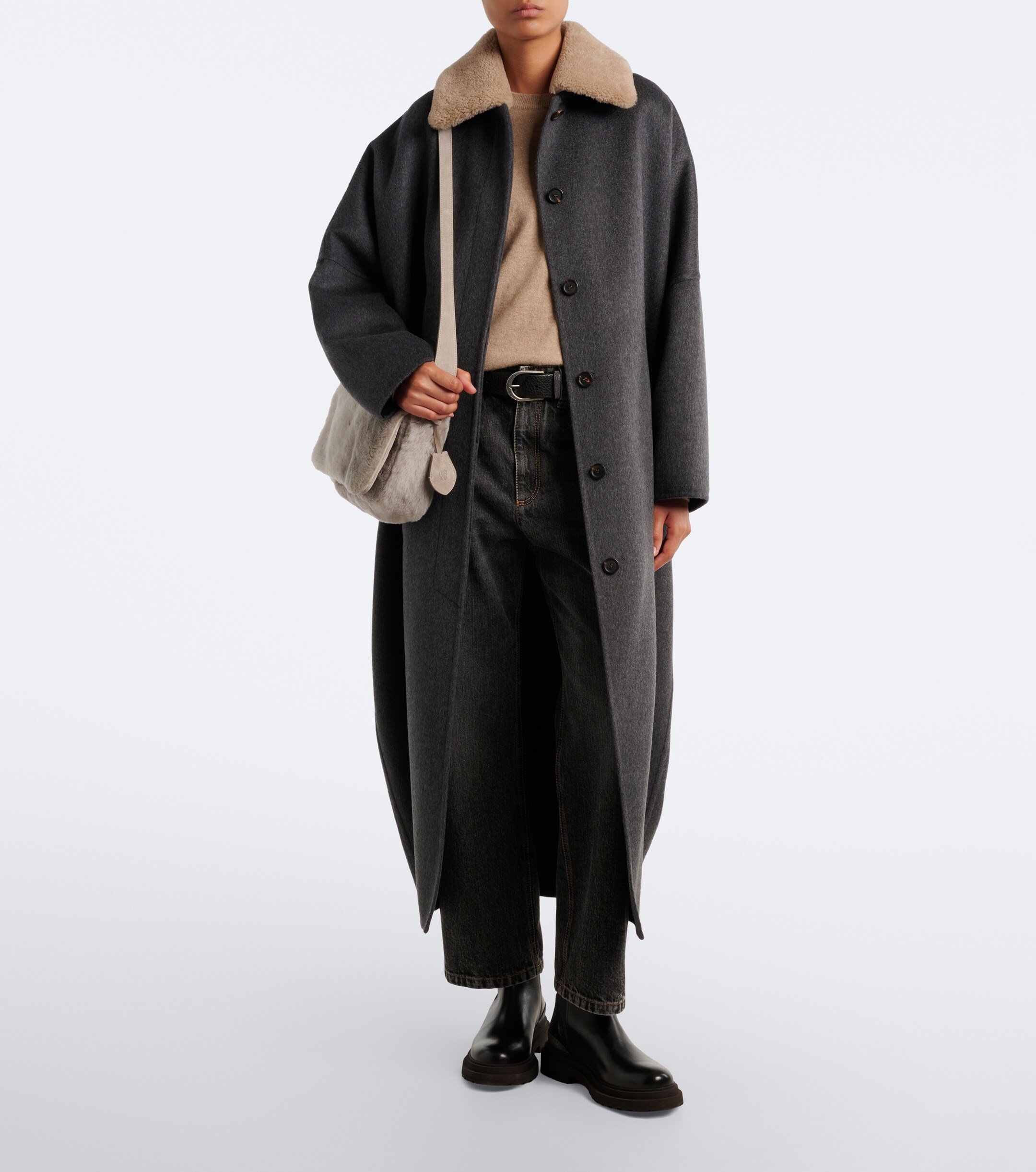Brunello Cucinelli Brunello Cucinelli Medium shearling crossbody bag