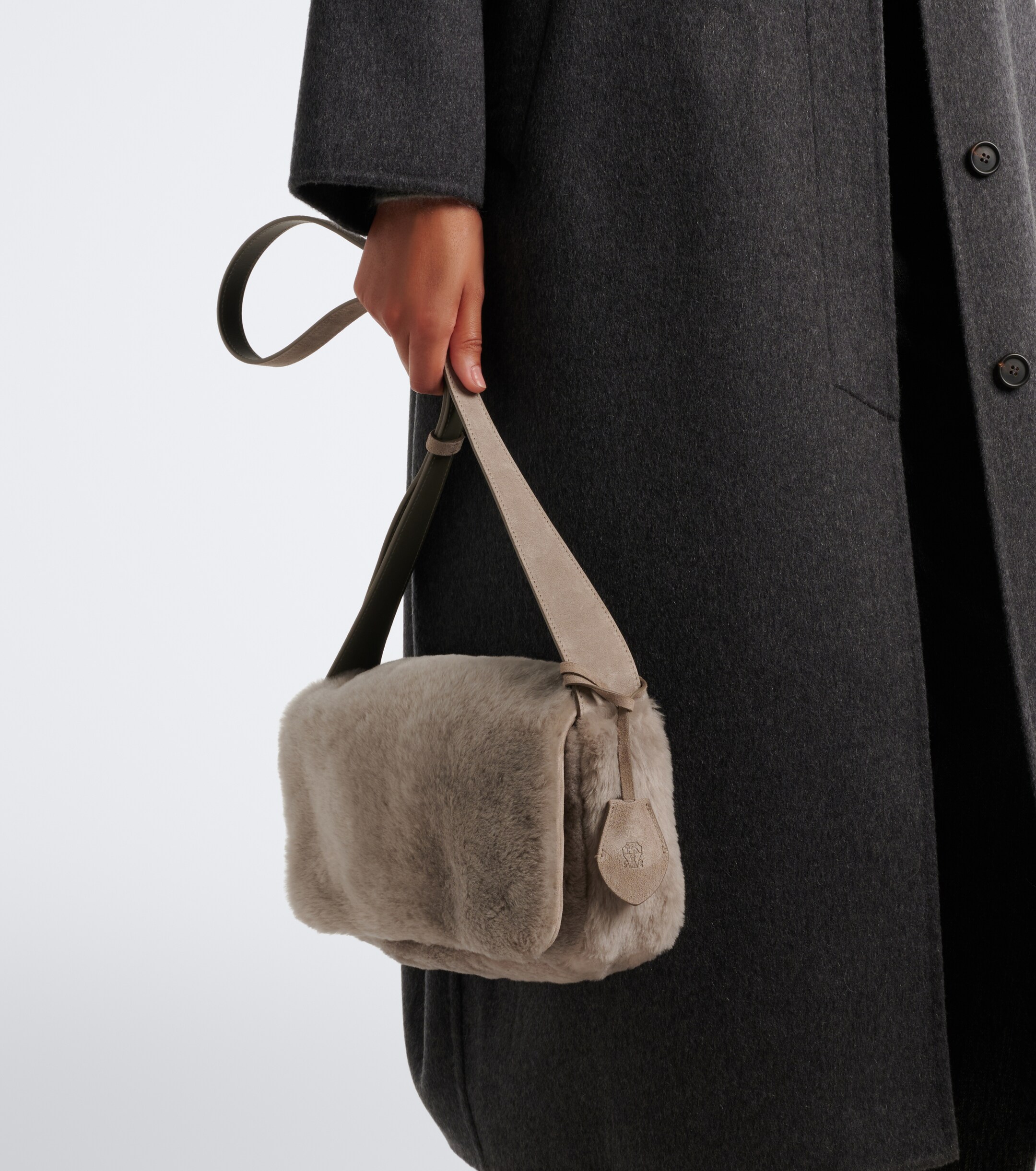 Brunello Cucinelli Brunello Cucinelli Medium shearling crossbody bag