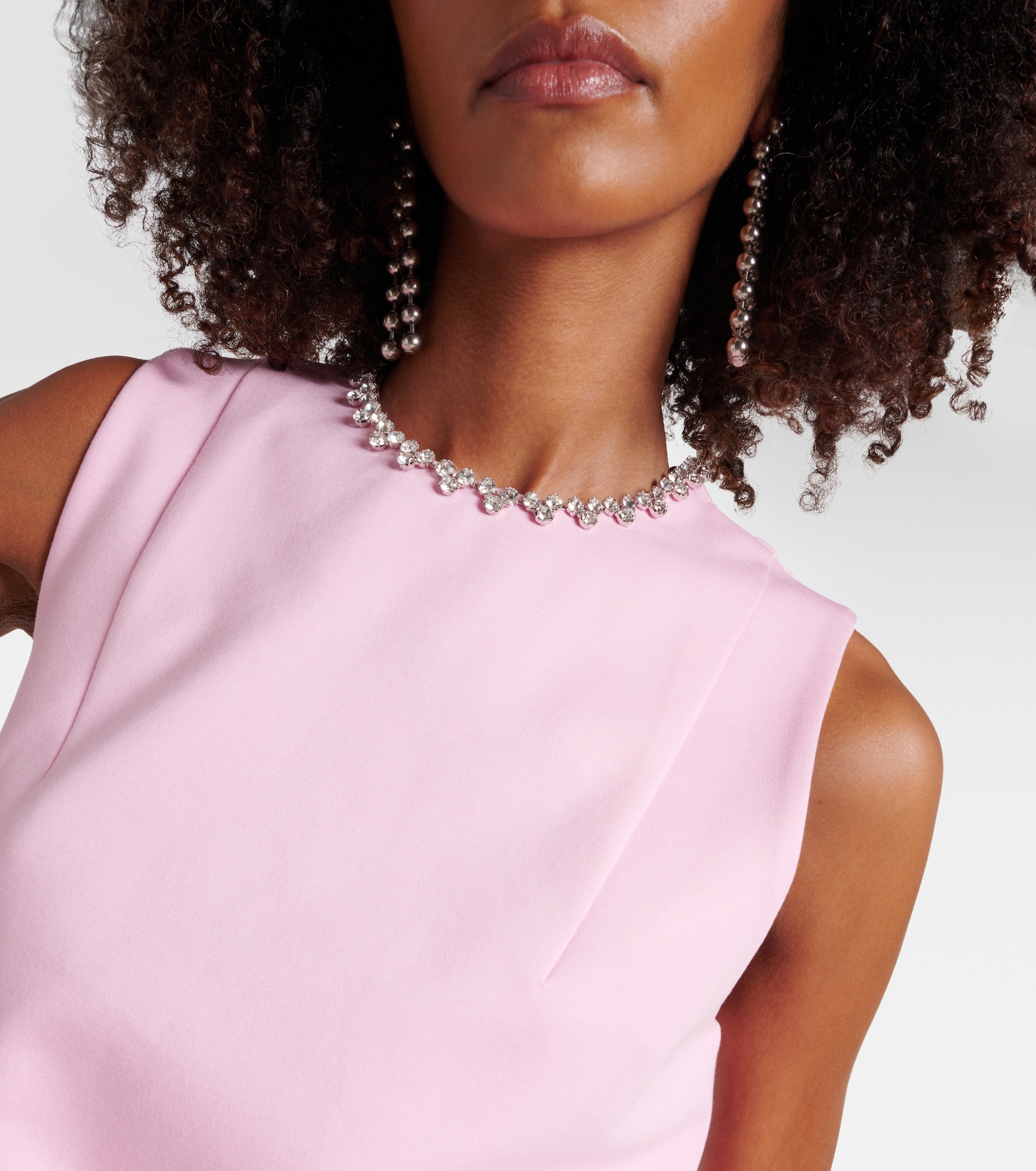 Area Crystal-embellished cutout minidress