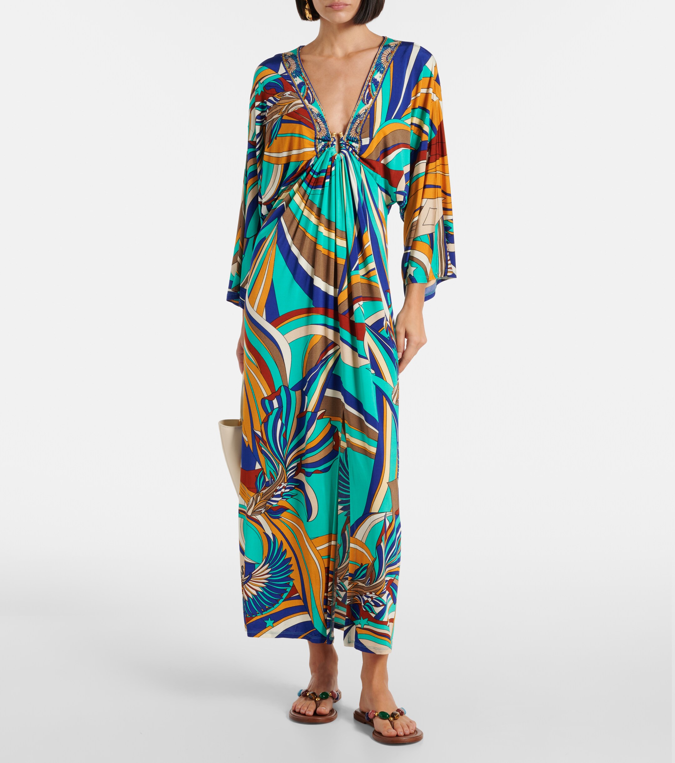 Camilla Camilla Draped printed jersey maxi dress