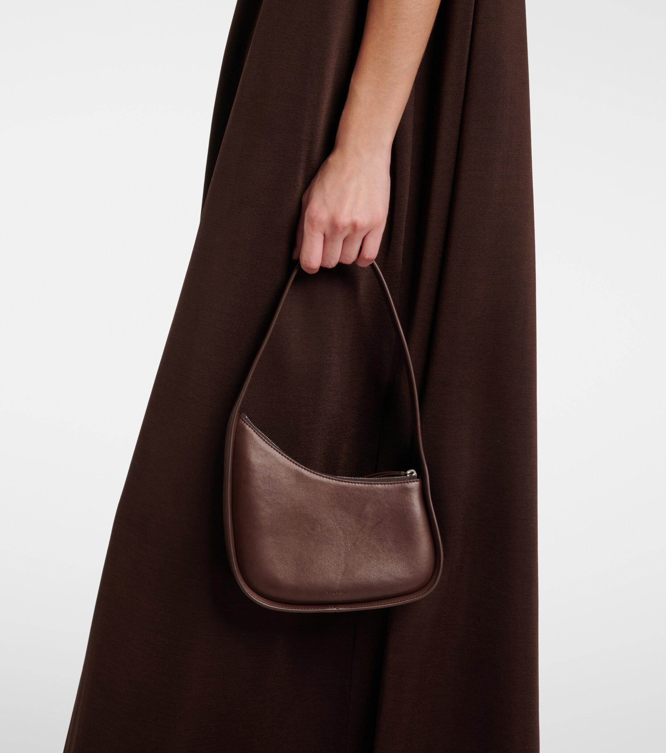 The Row Half Moon leather shoulder bag