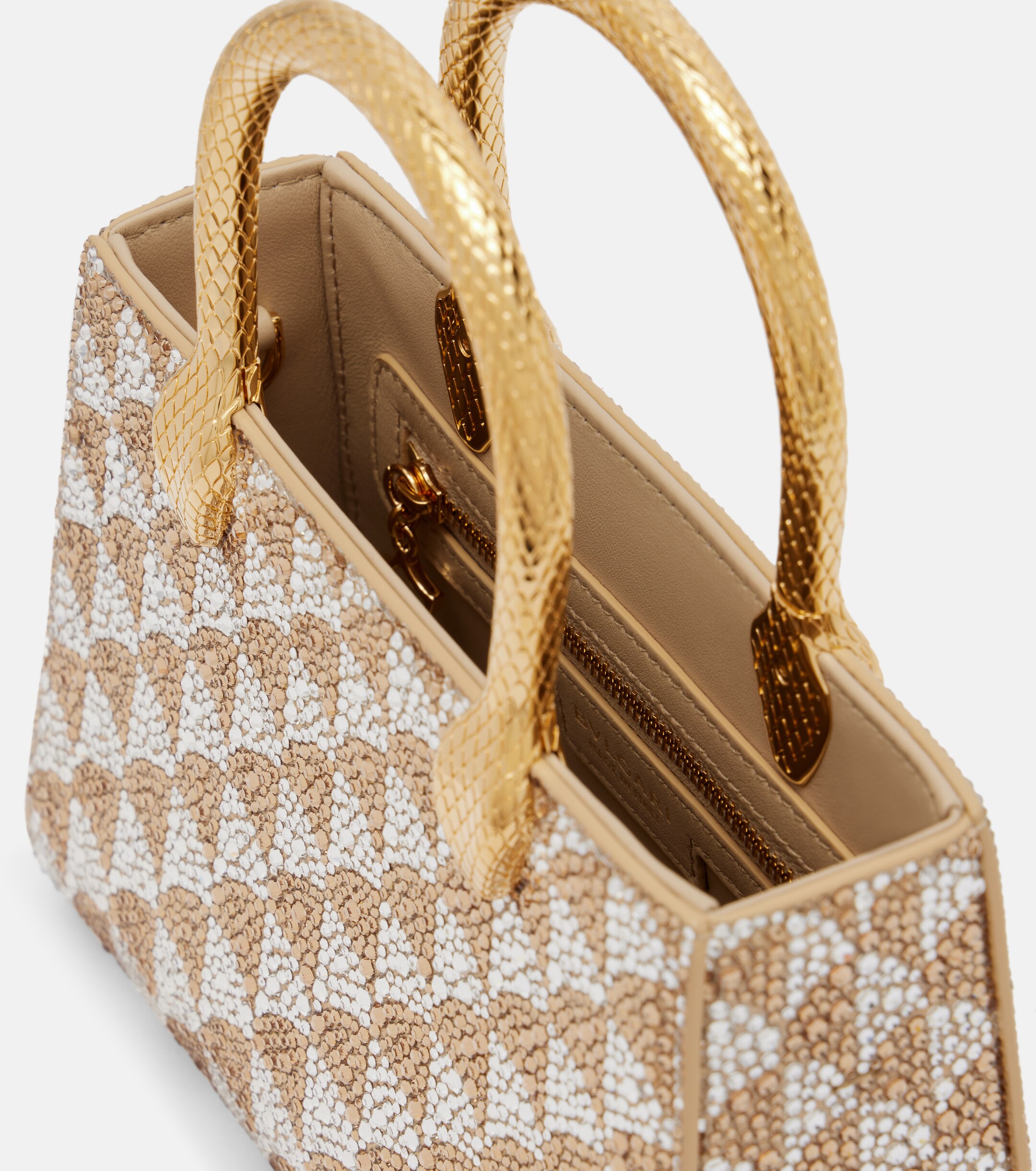 Bvlgari Serpentine Duo Small embellished suede top-handle bag thumbnail