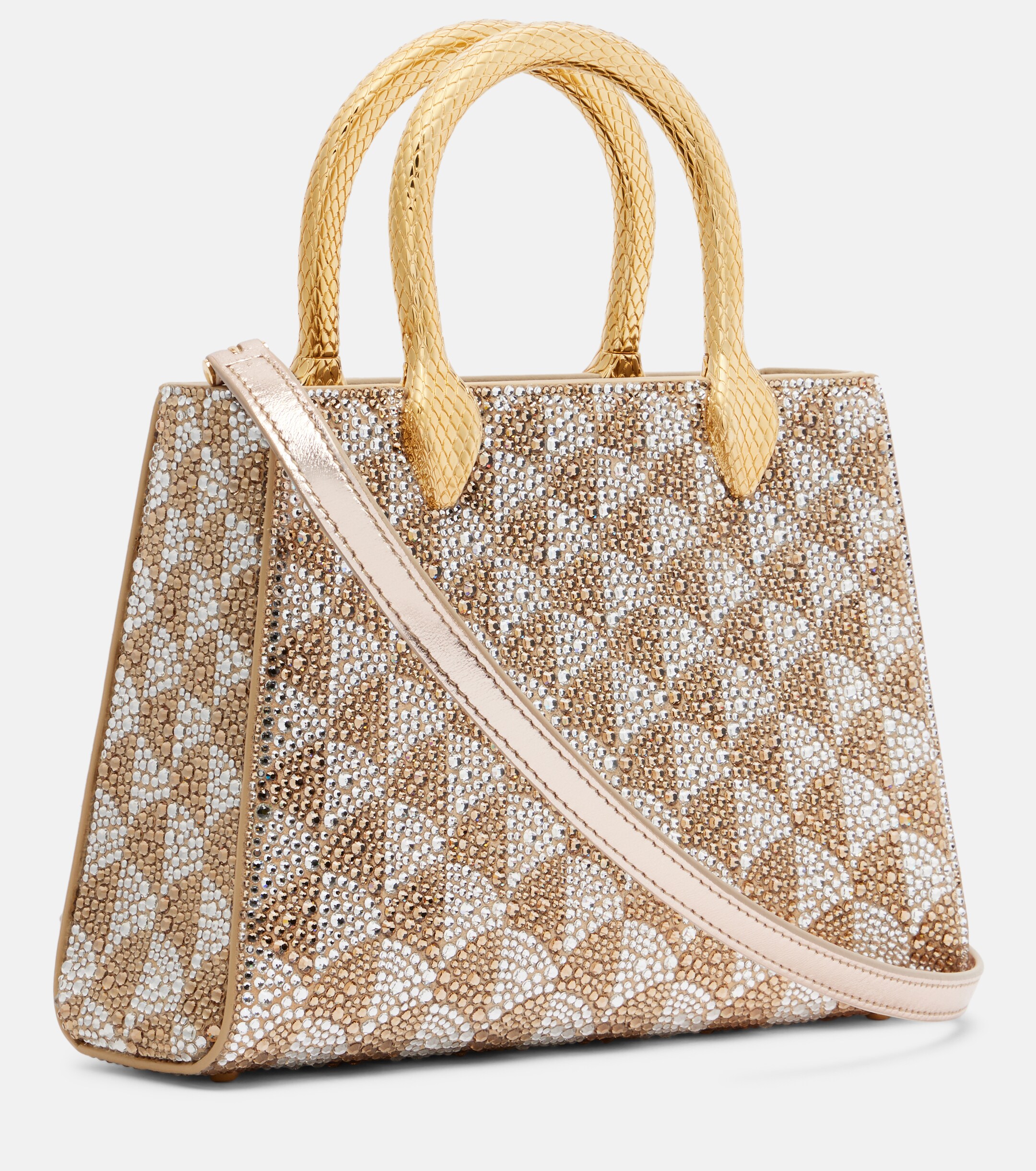 Bvlgari Serpentine Duo Small embellished suede top-handle bag thumbnail