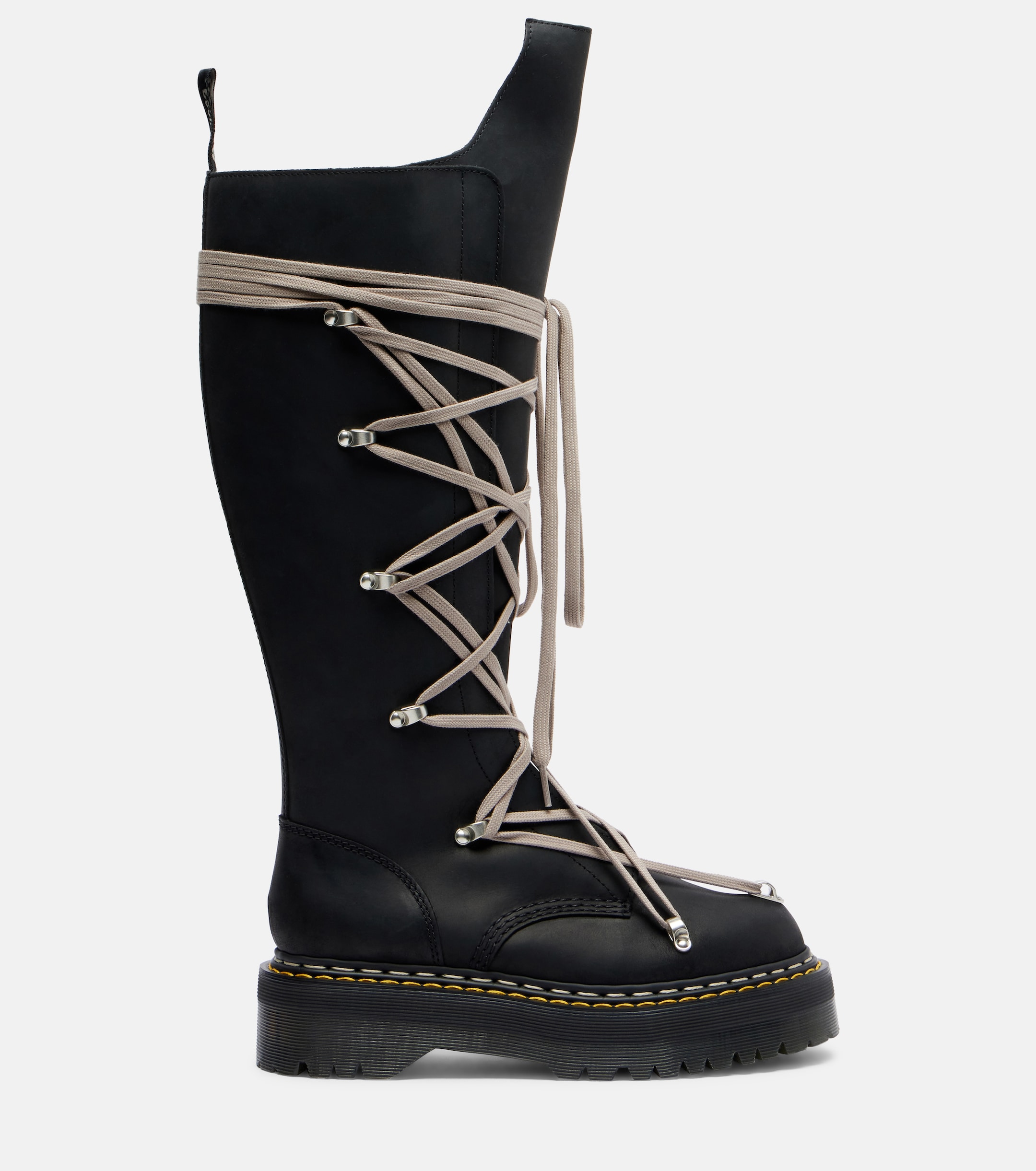 Rick Owens - x Dr. Martens DRKSHDW 1B60 Quad Sole Pentalace knee 