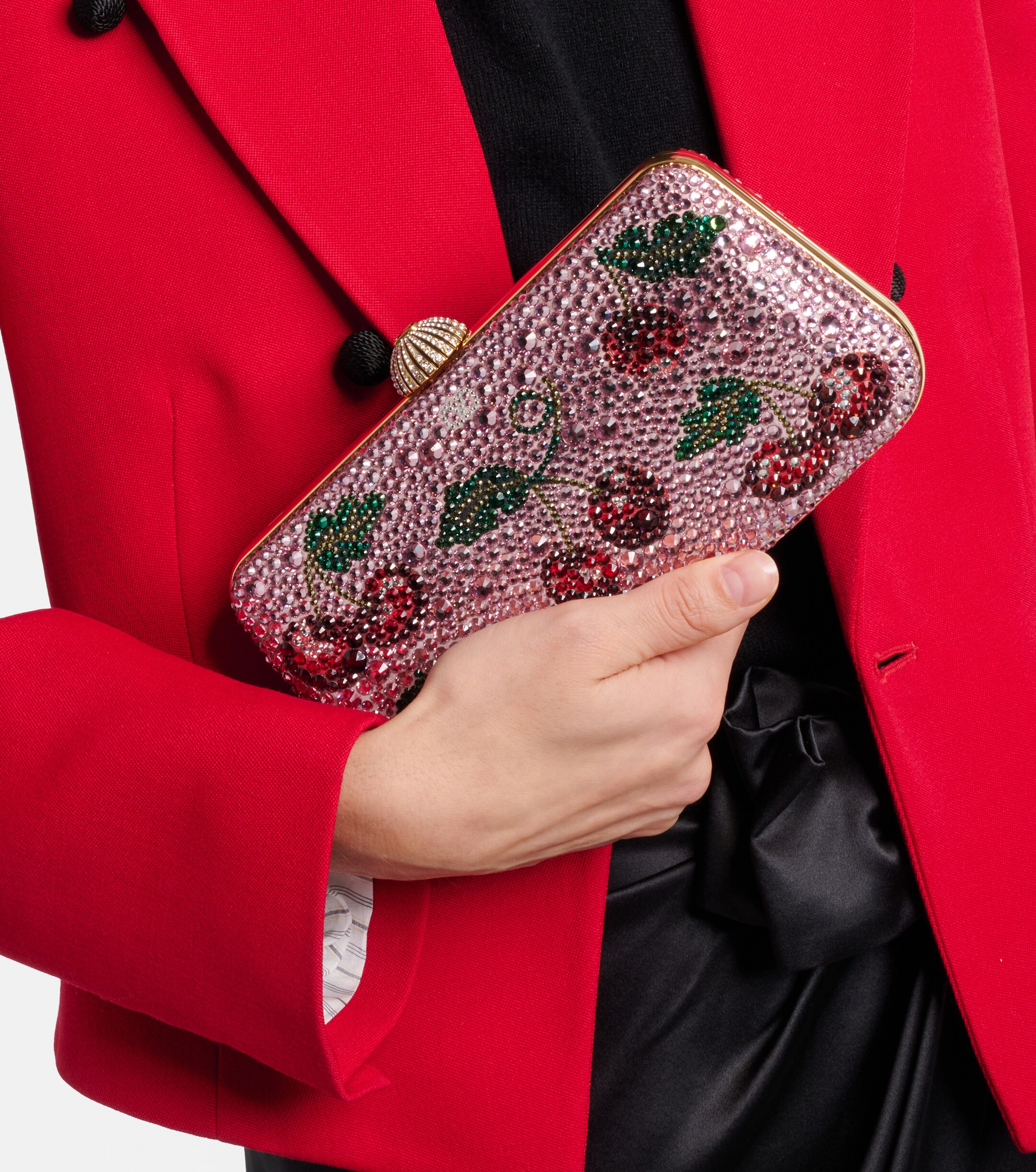 Valentino Garavani Carry Secrets Cherryfic embellished clutch thumbnail
