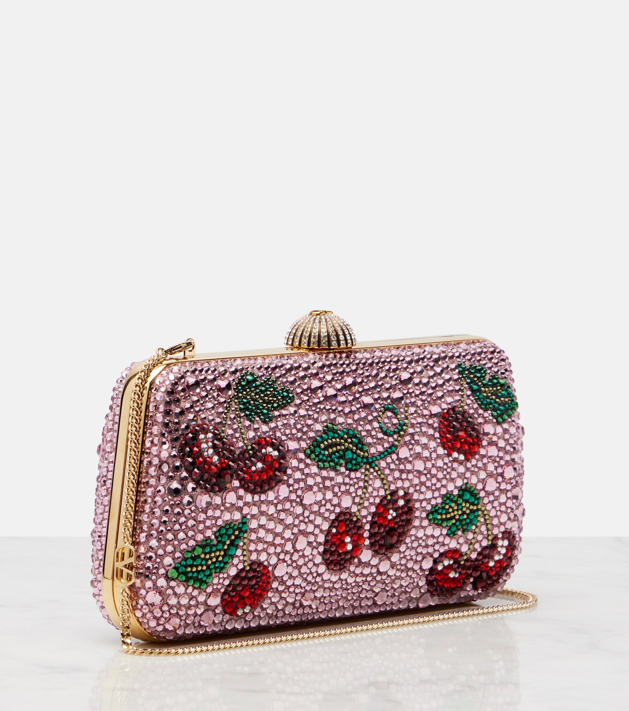 Valentino Garavani Carry Secrets Cherryfic embellished clutch thumbnail