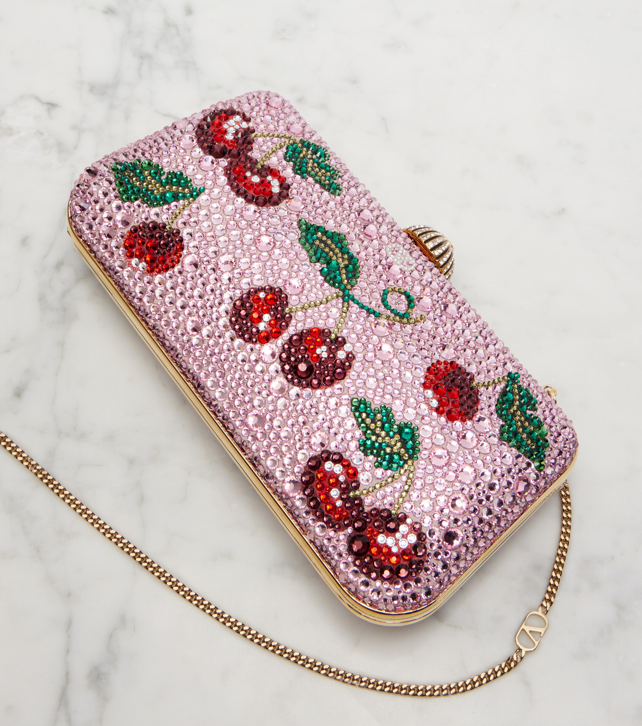 Valentino Garavani Carry Secrets Cherryfic embellished clutch thumbnail