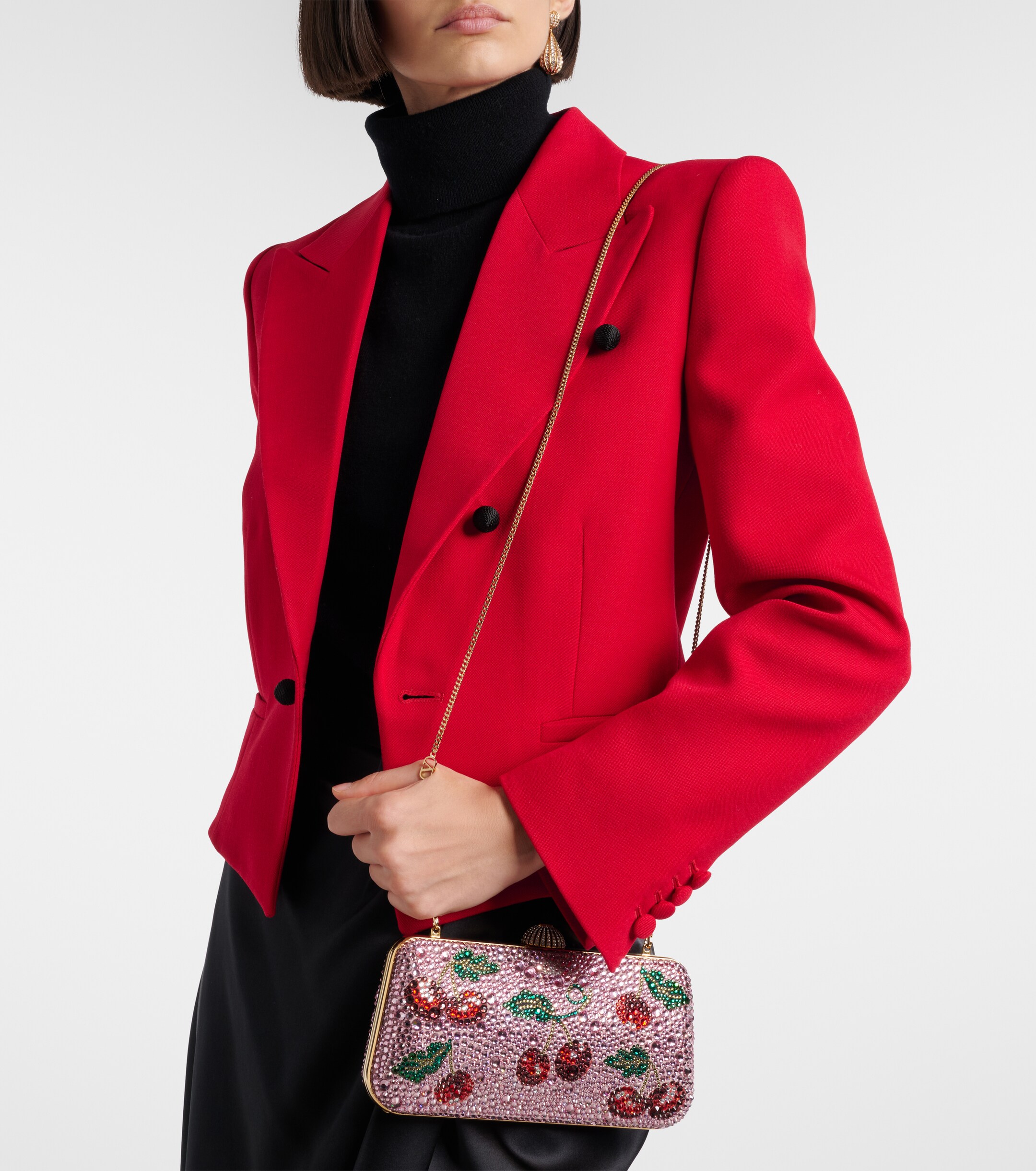 Valentino Garavani Carry Secrets Cherryfic embellished clutch thumbnail