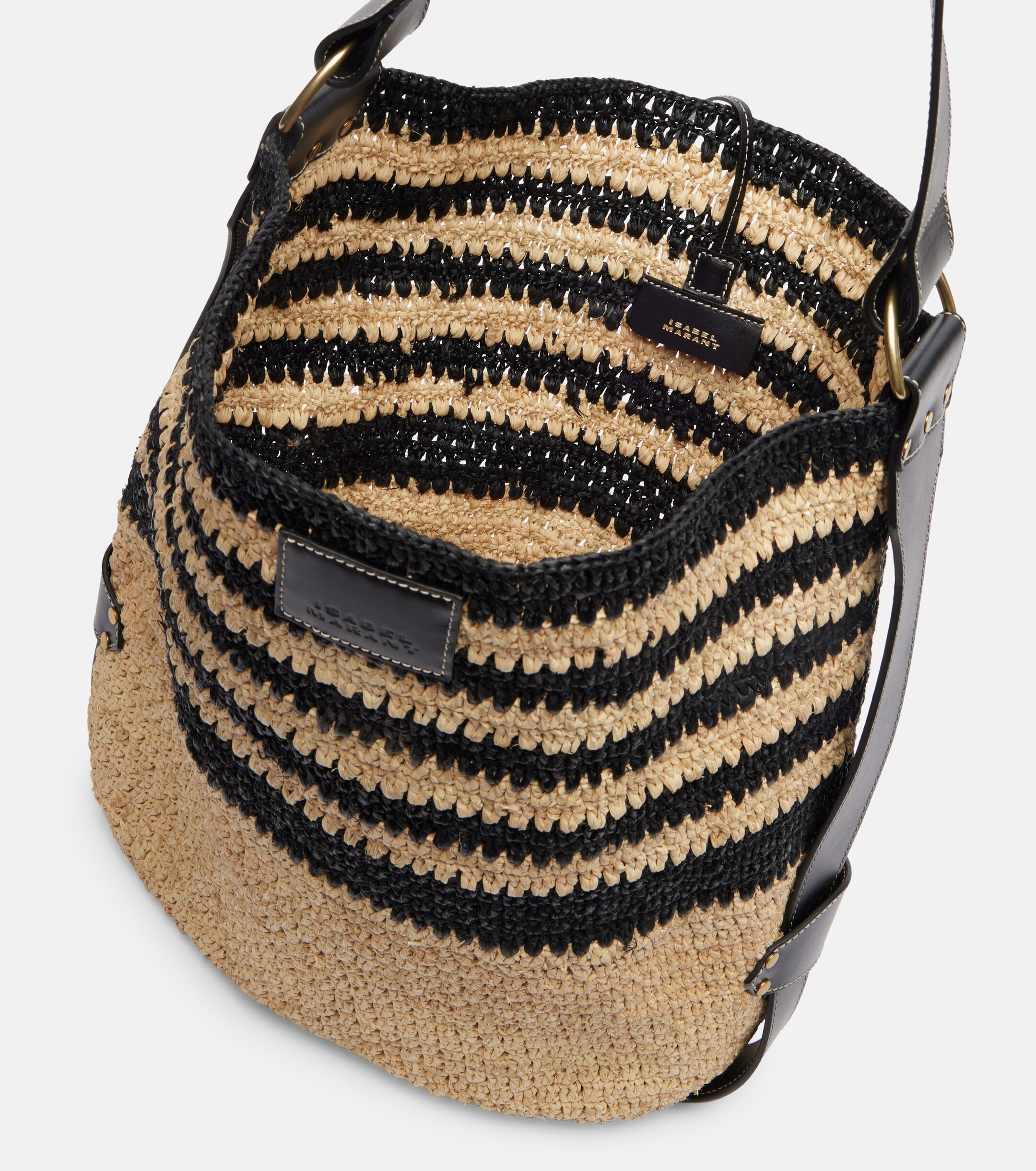 Isabel Marant Bayia striped raffia shoulder bag