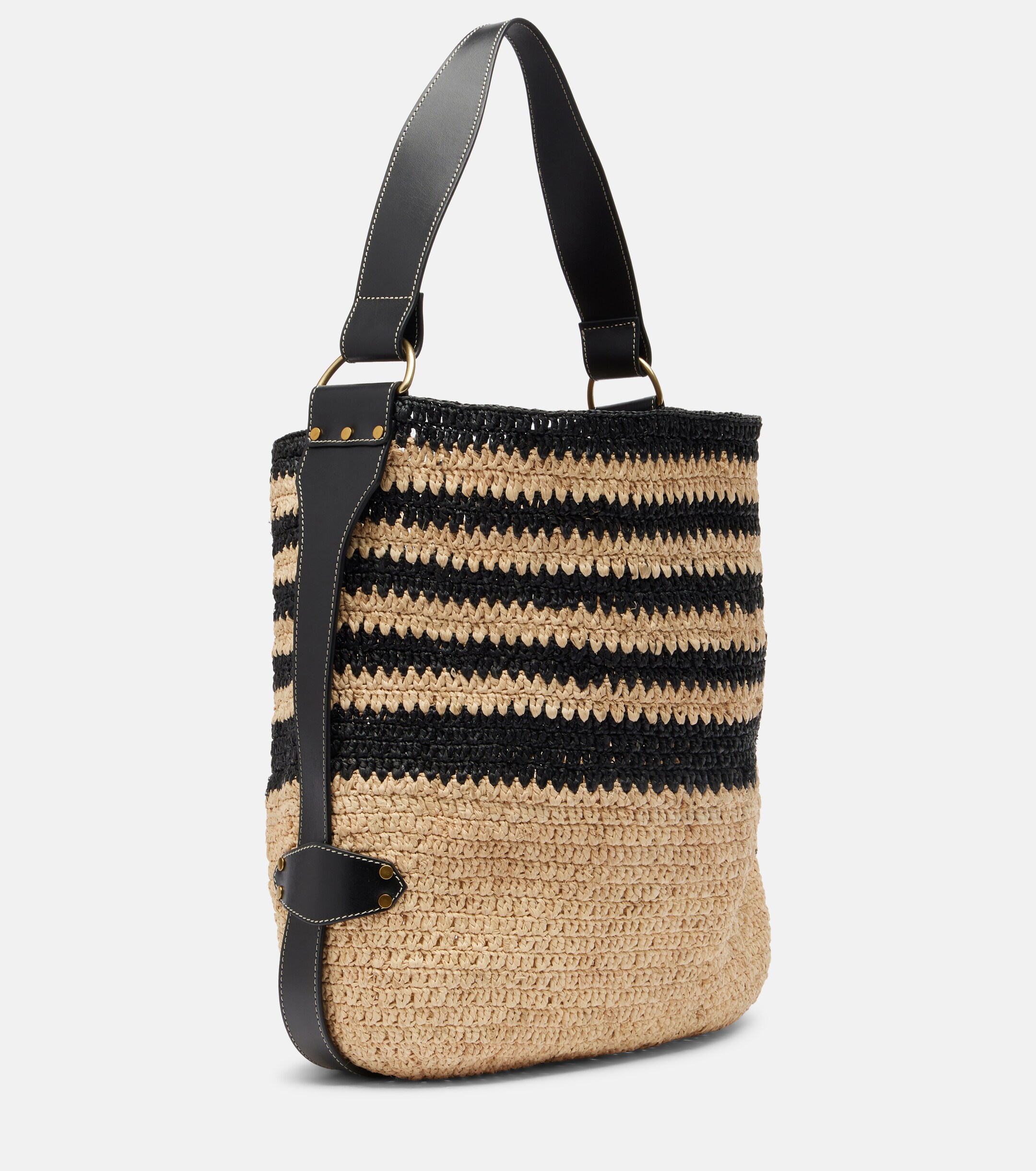 Isabel Marant Bayia striped raffia shoulder bag