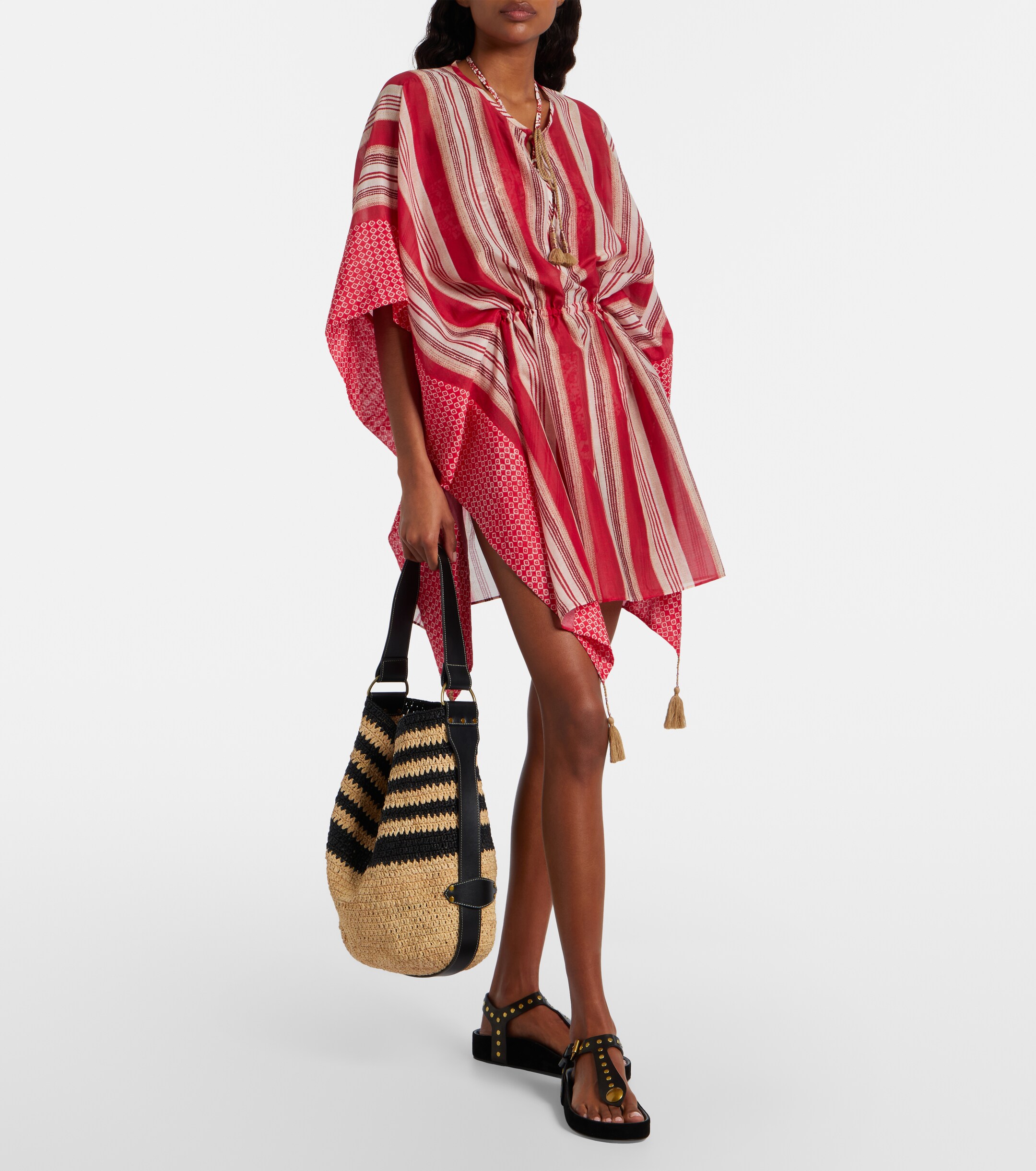 Isabel Marant Bayia striped raffia shoulder bag