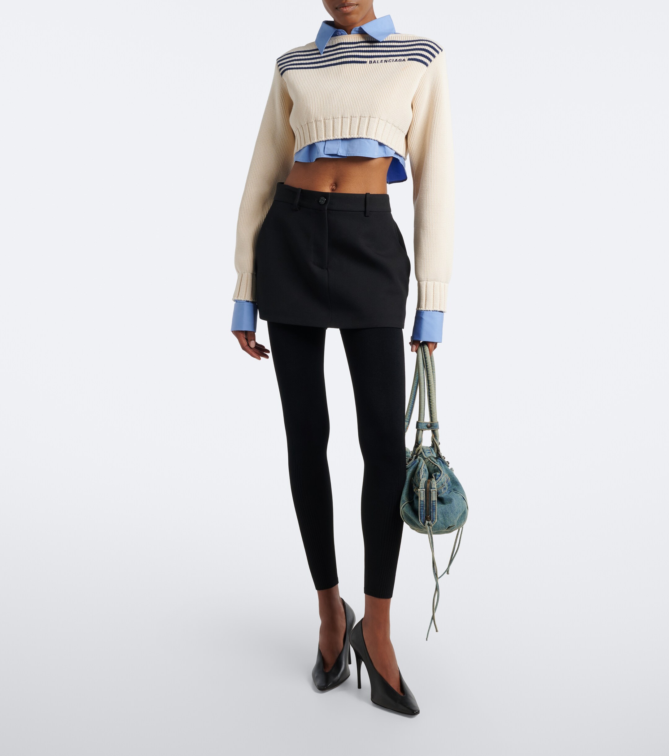 Balenciaga Le City East-West denim shoulder bag