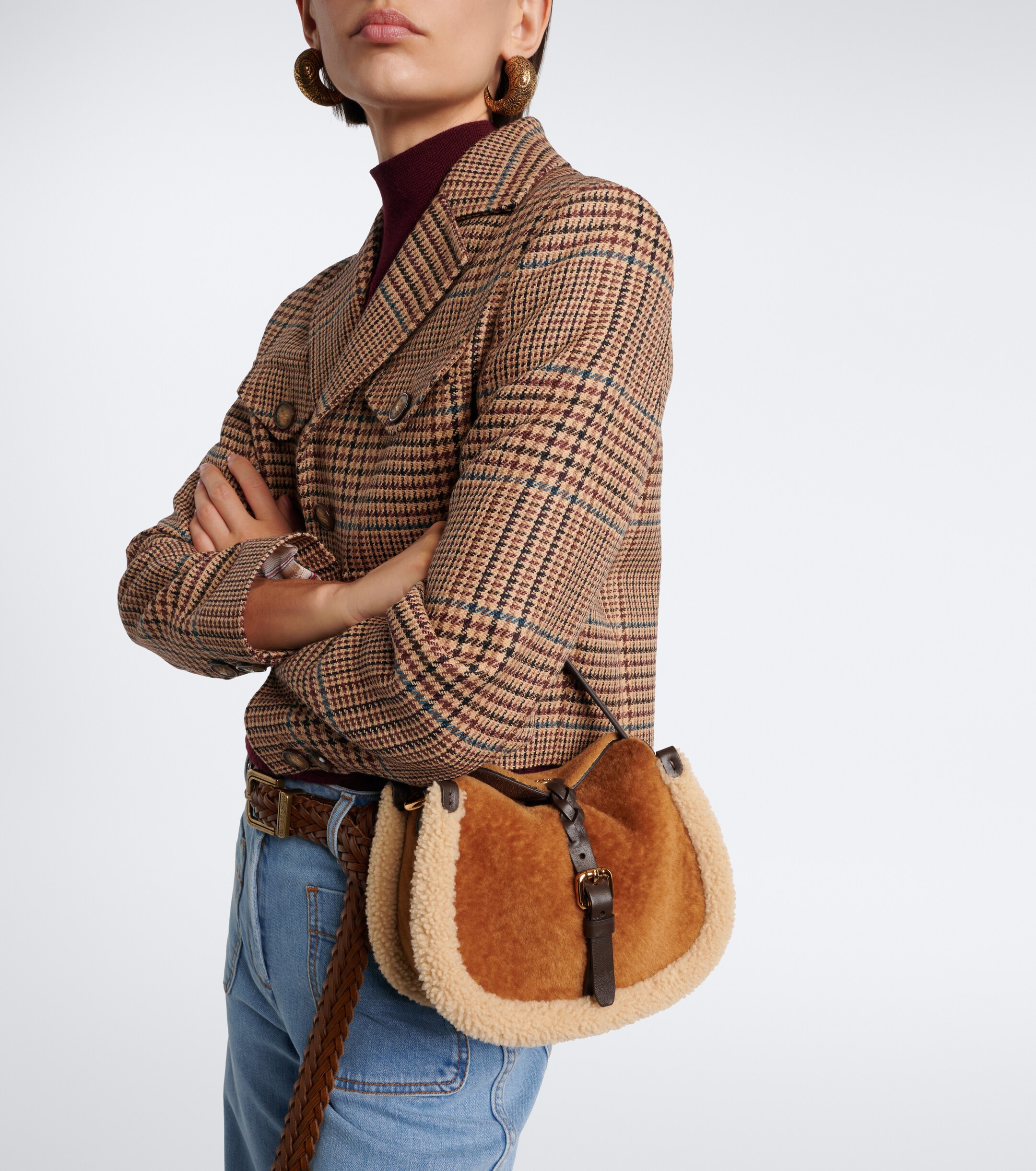 Etro Pony Small shearling top-handle bag