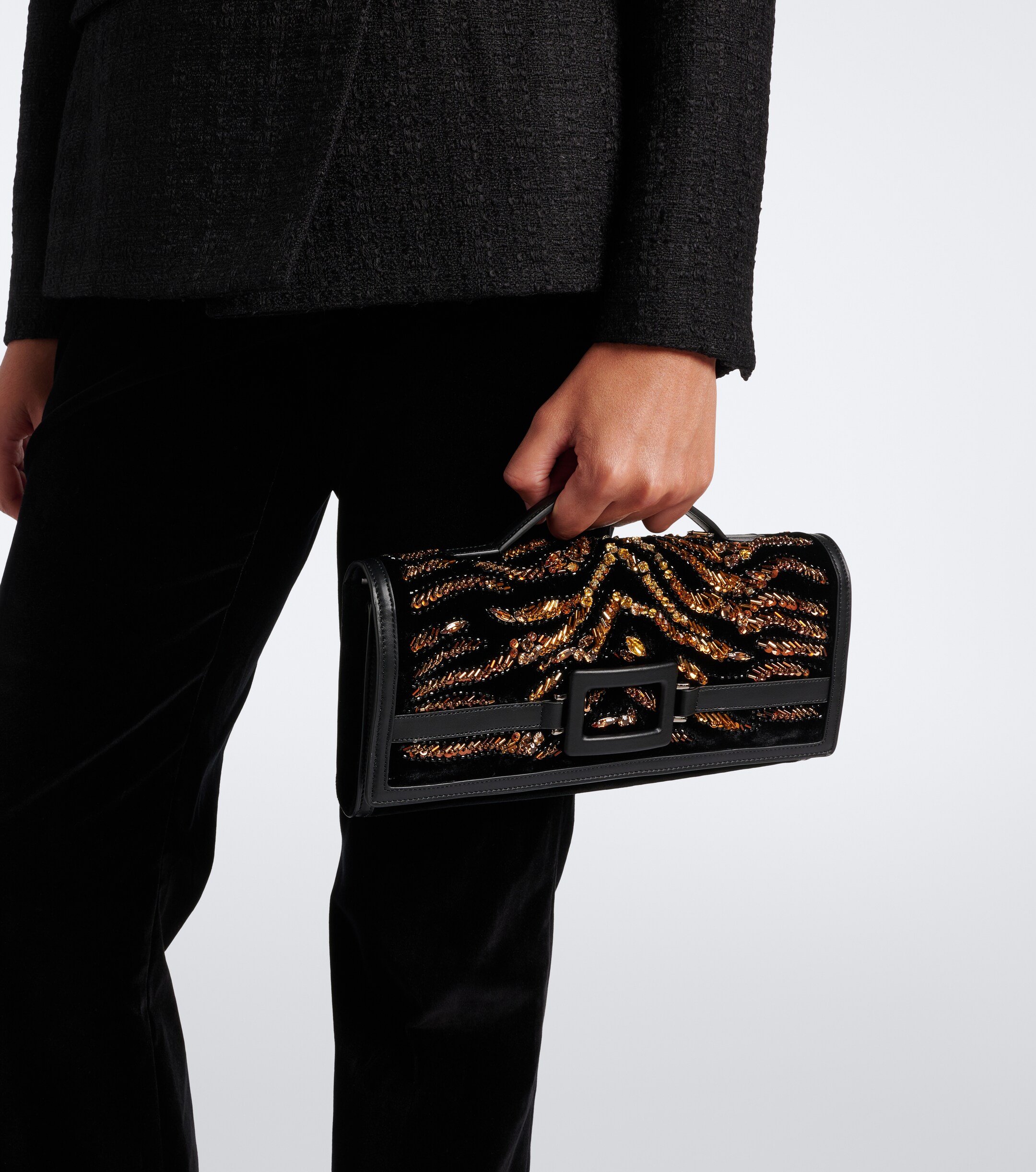 ROGER VIVIER Roger Vivier Belle Vivier embellished velvet clutch