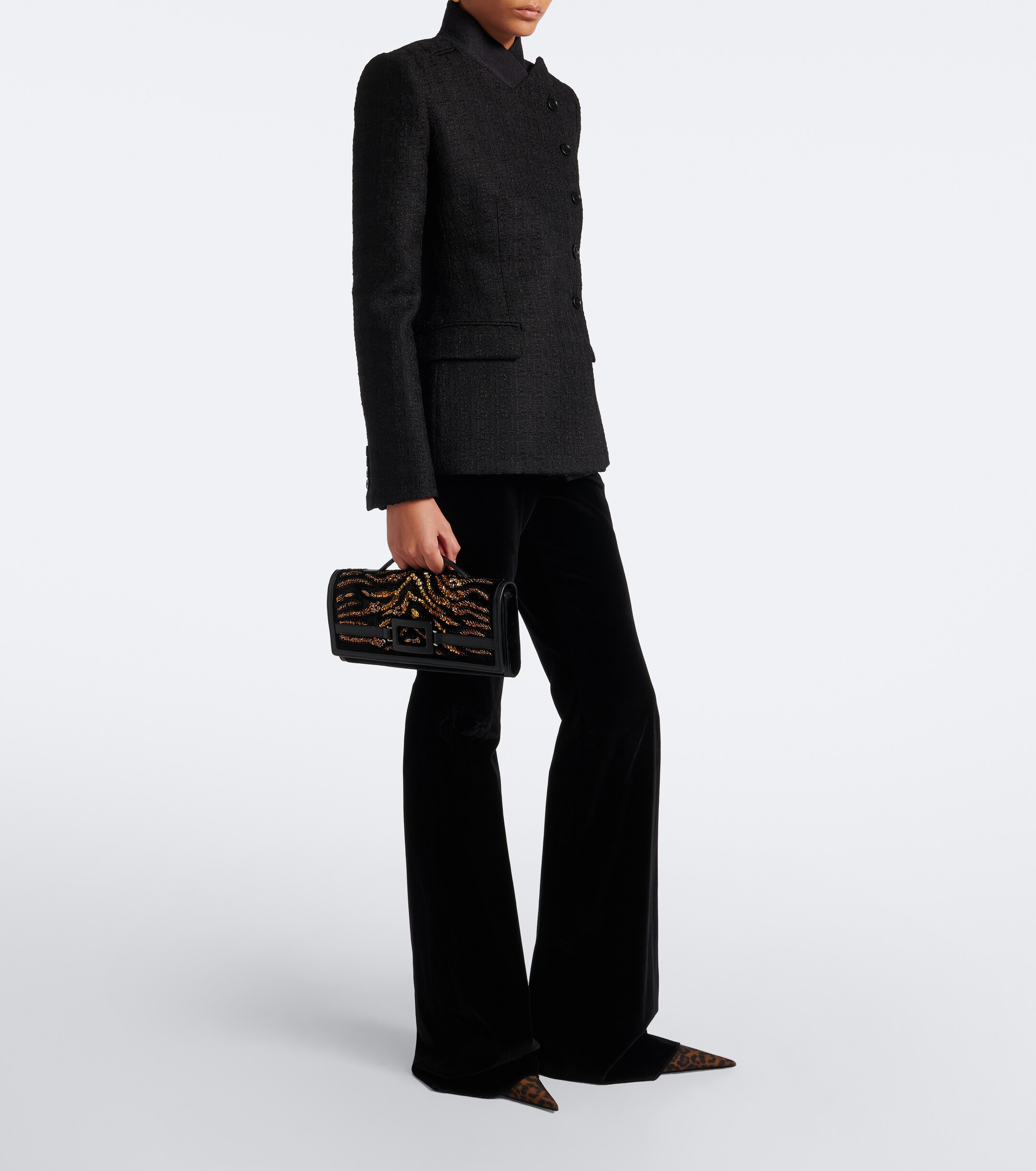 ROGER VIVIER Roger Vivier Belle Vivier embellished velvet clutch
