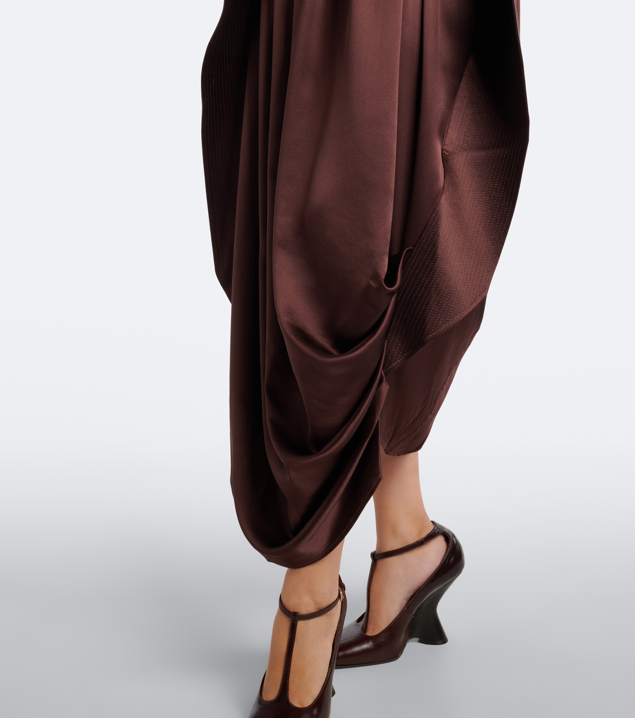 Xu Zhi Xu Zhi Asymmetric silk satin midi dress