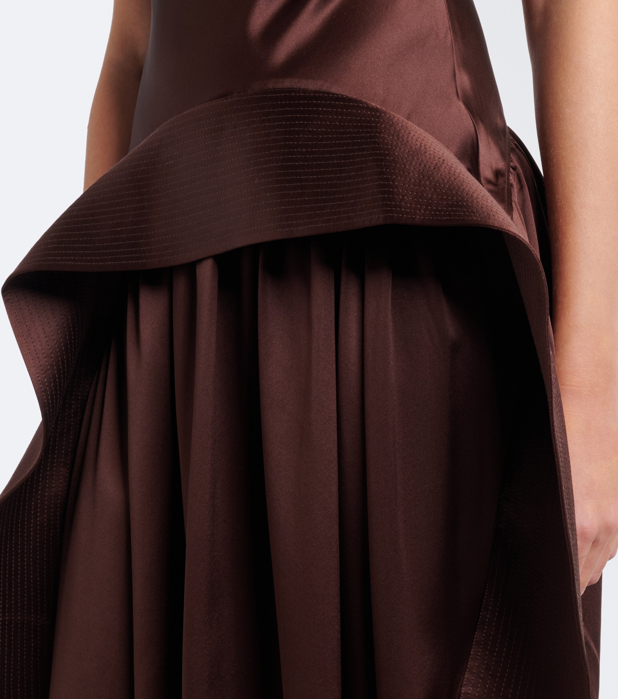 Xu Zhi Xu Zhi Asymmetric silk satin midi dress