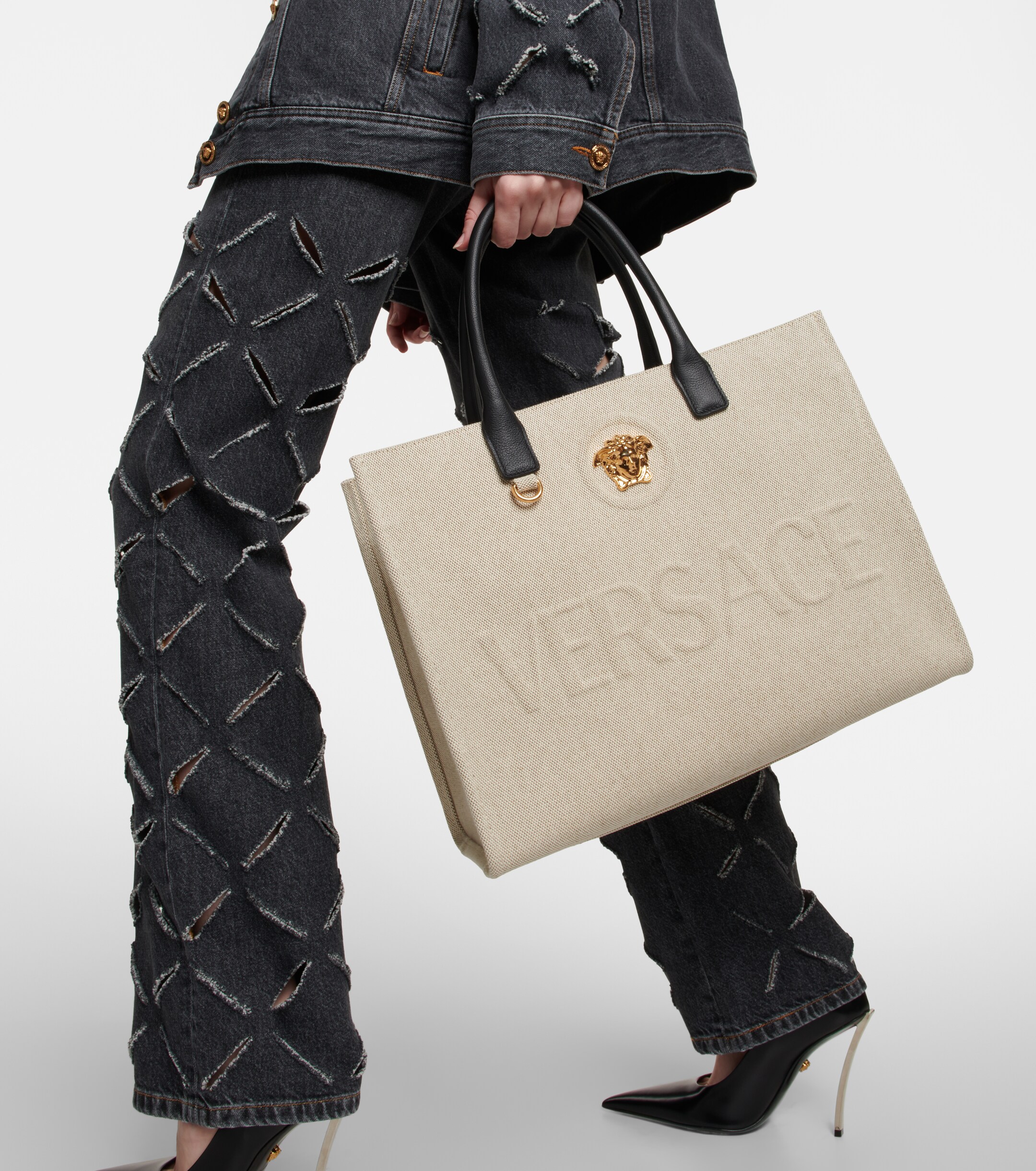 Versace La Medusa canvas tote bag
