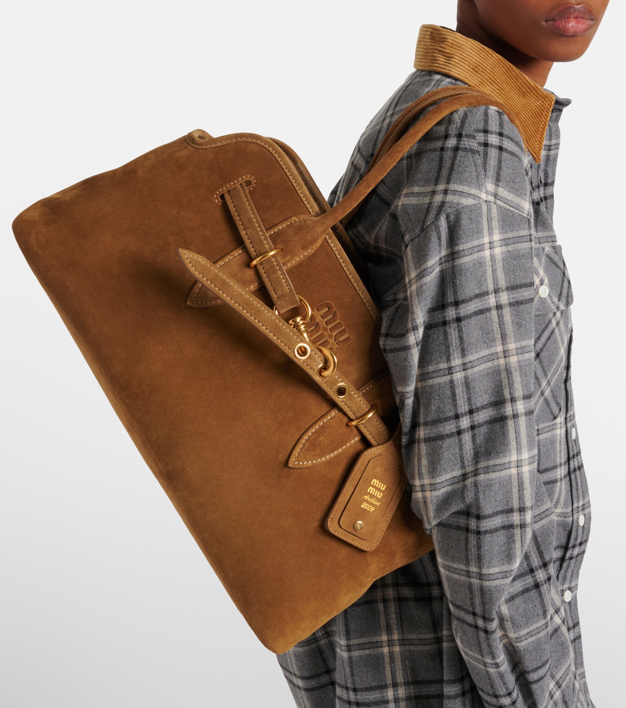 Miu Miu Adventure suede tote bag