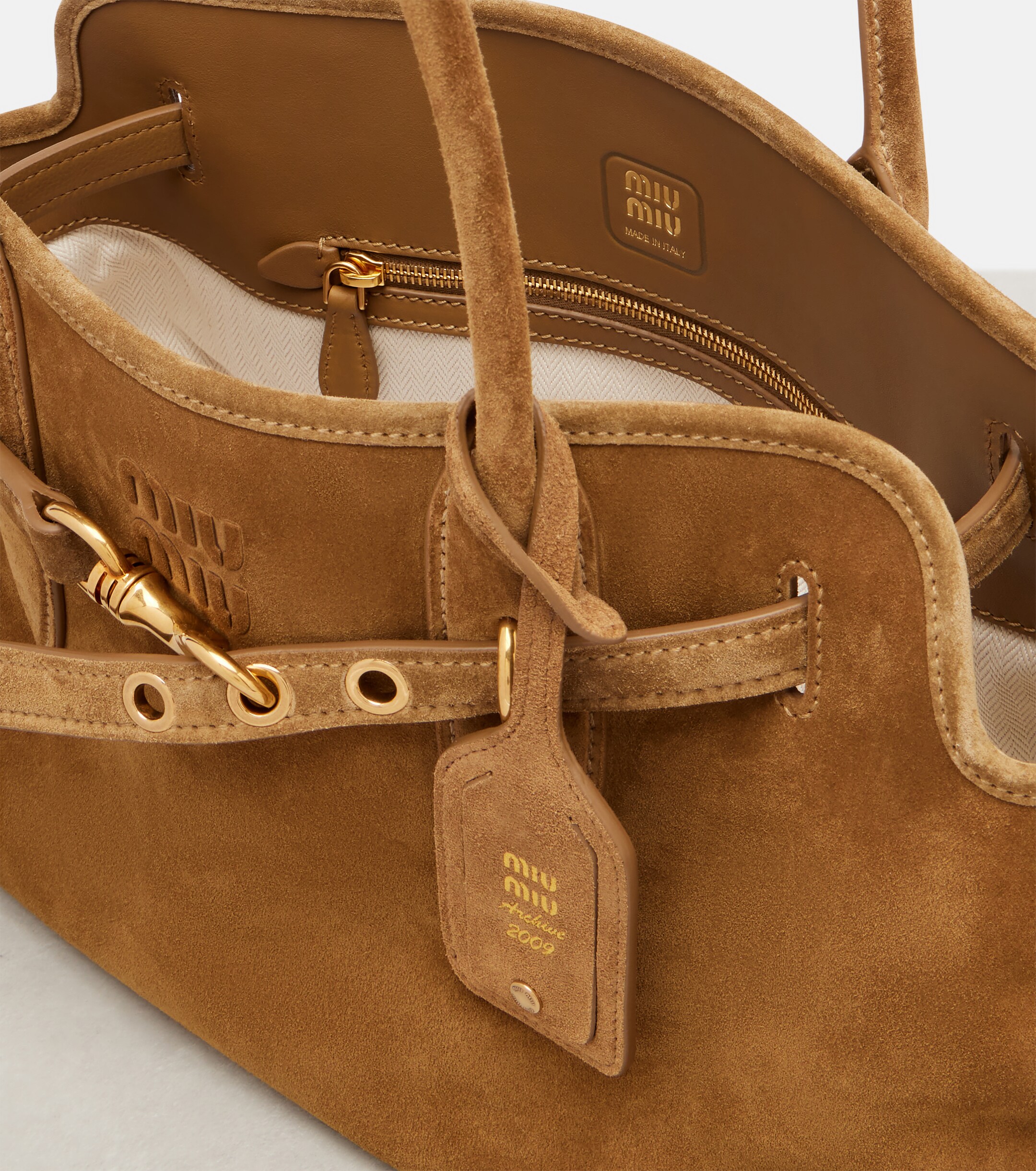 Miu Miu Adventure suede tote bag