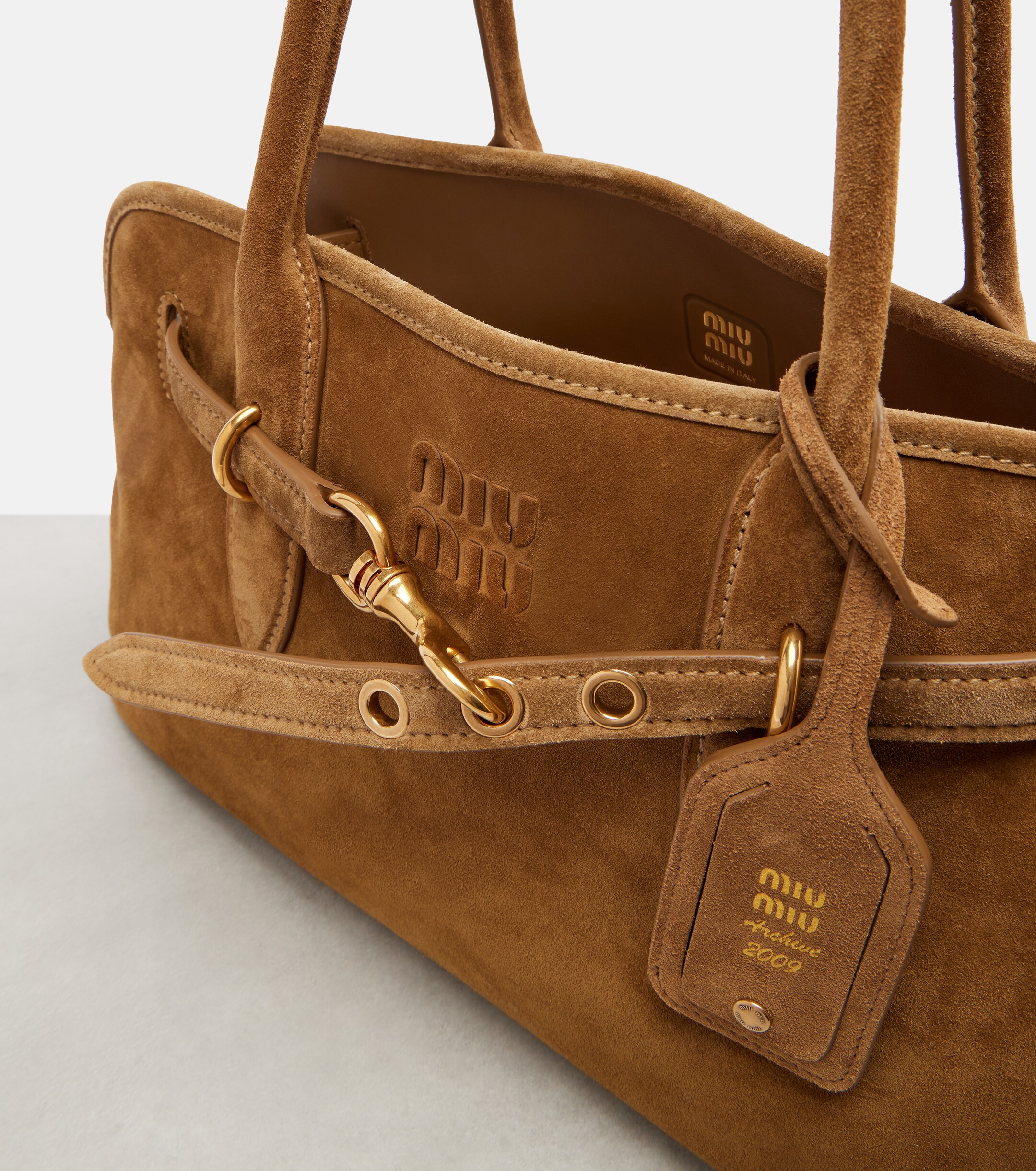 Miu Miu Adventure suede tote bag