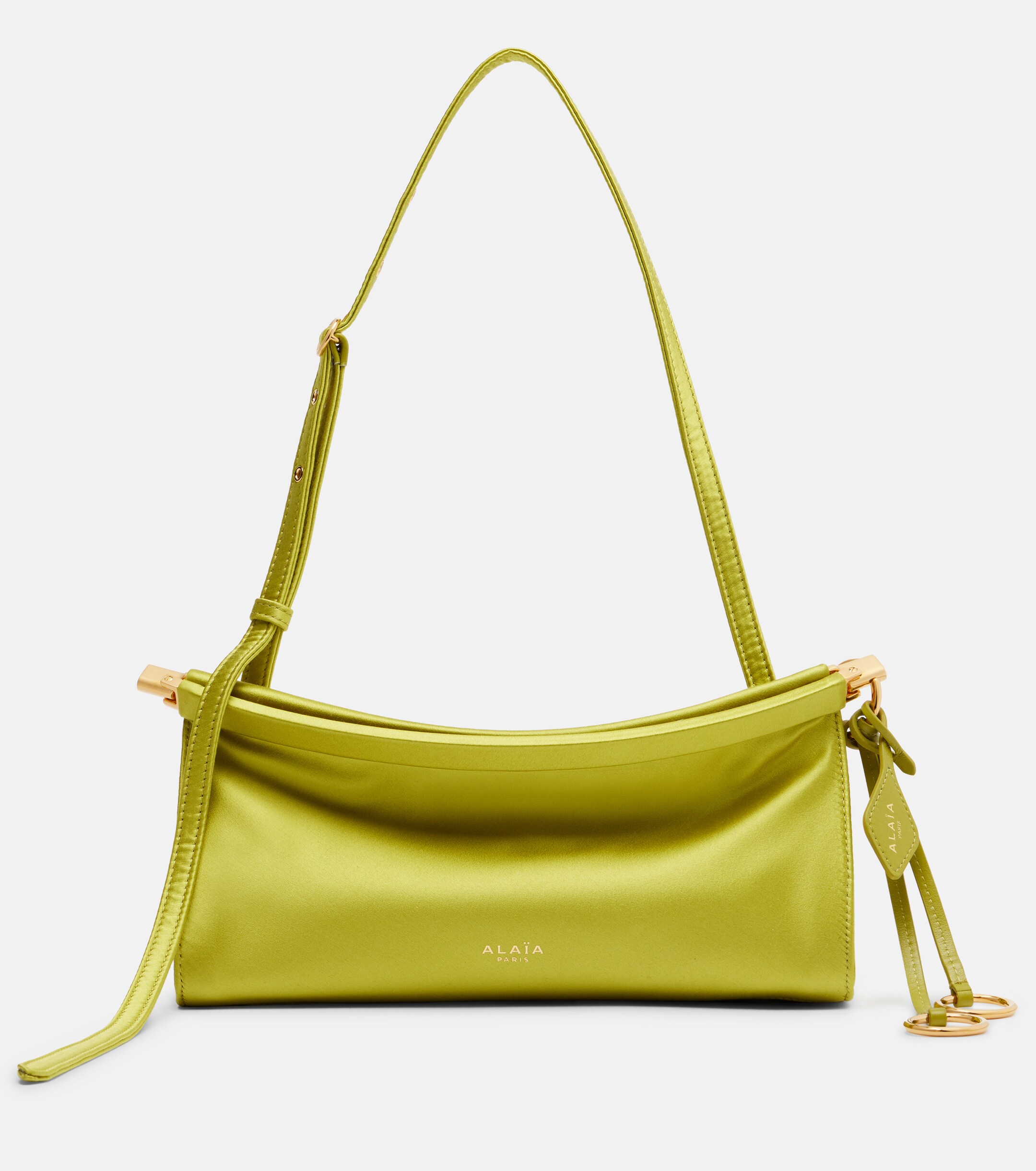 Alaïa Le Click East West Small leather-trimmed satin shoulder bag