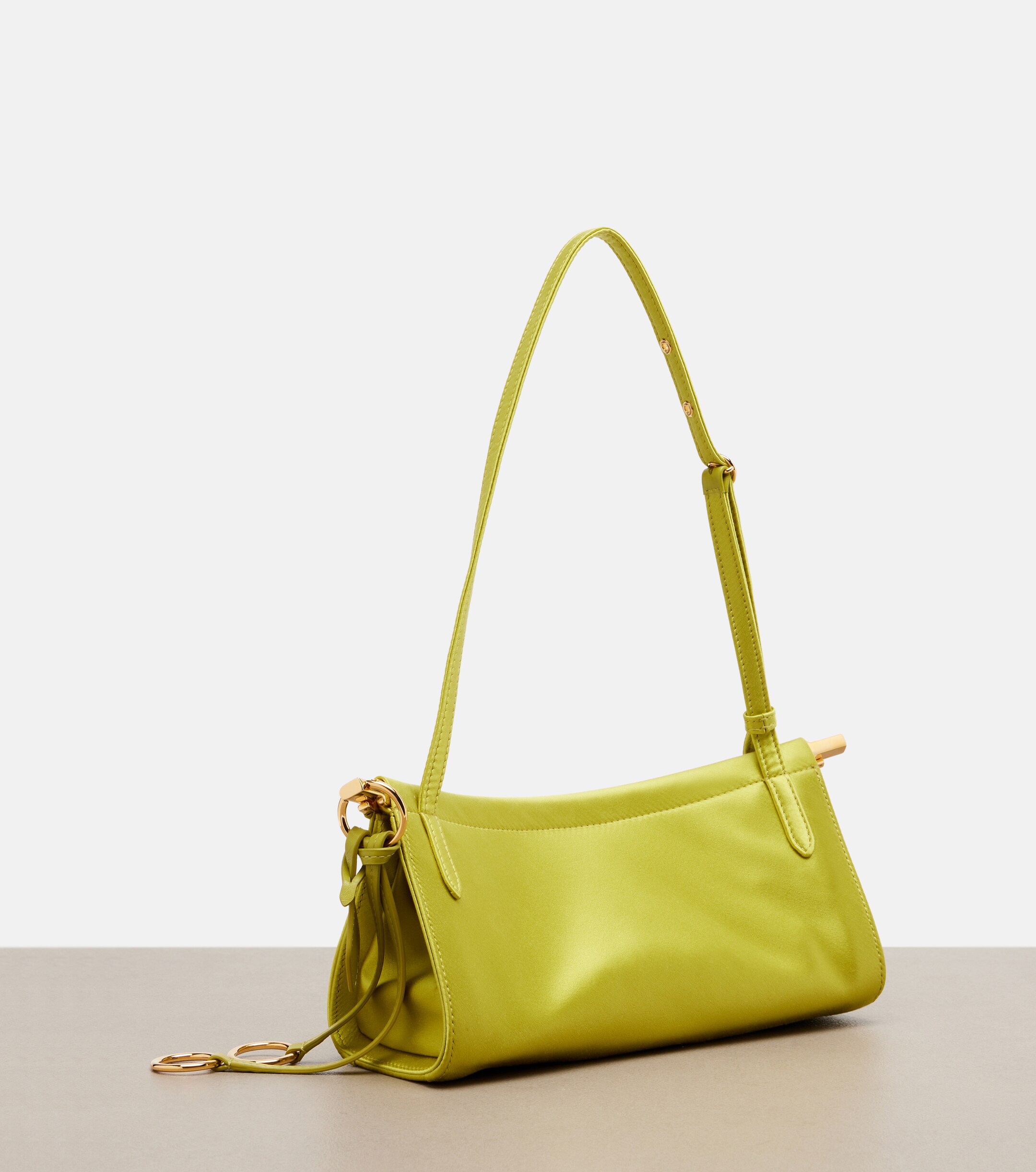 Alaïa Le Click East West Small leather-trimmed satin shoulder bag