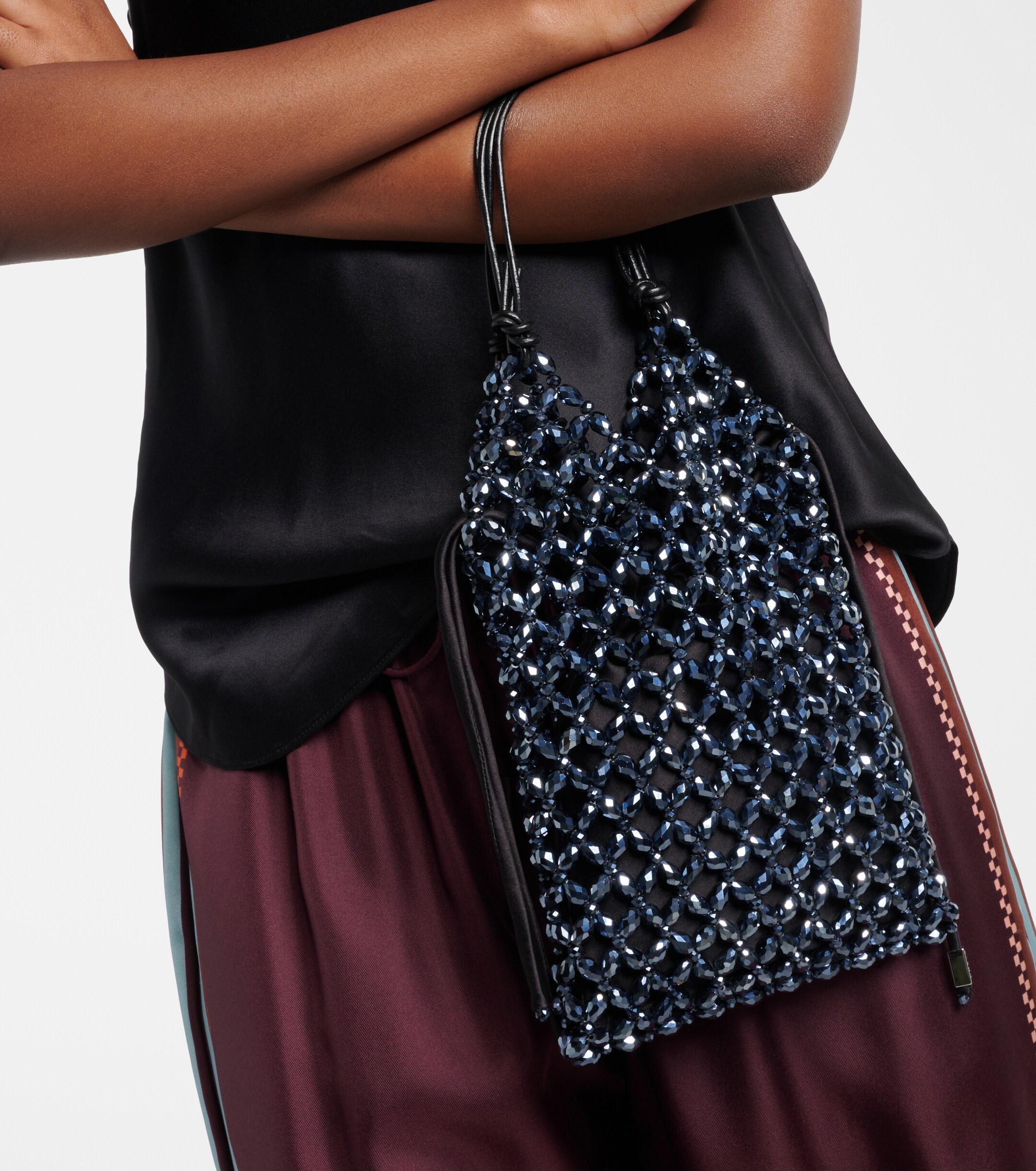 Staud Karla beaded top-handle bag