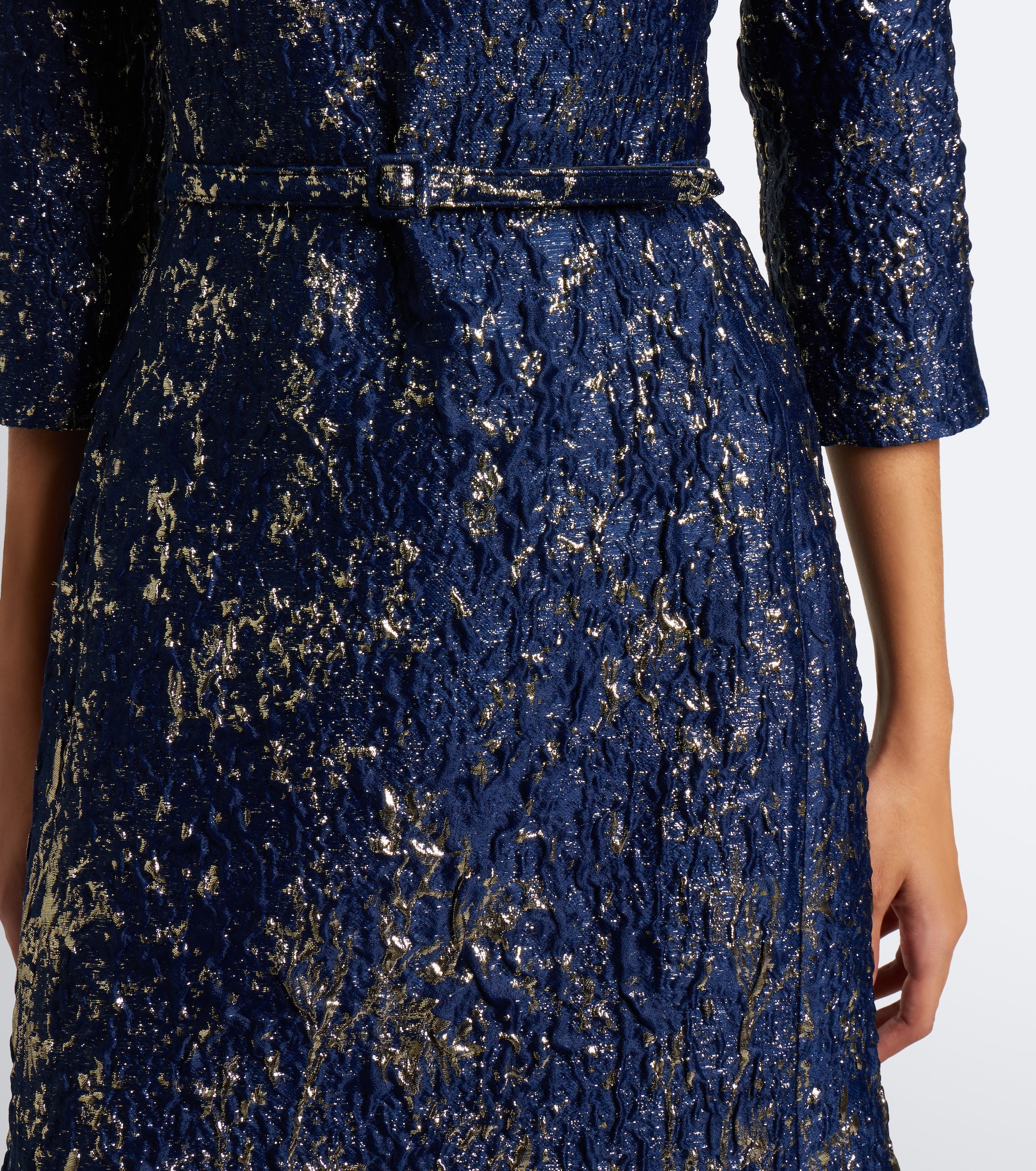 SIMKHAI Simkhai Claravelle belted jacquard cocktail dress
