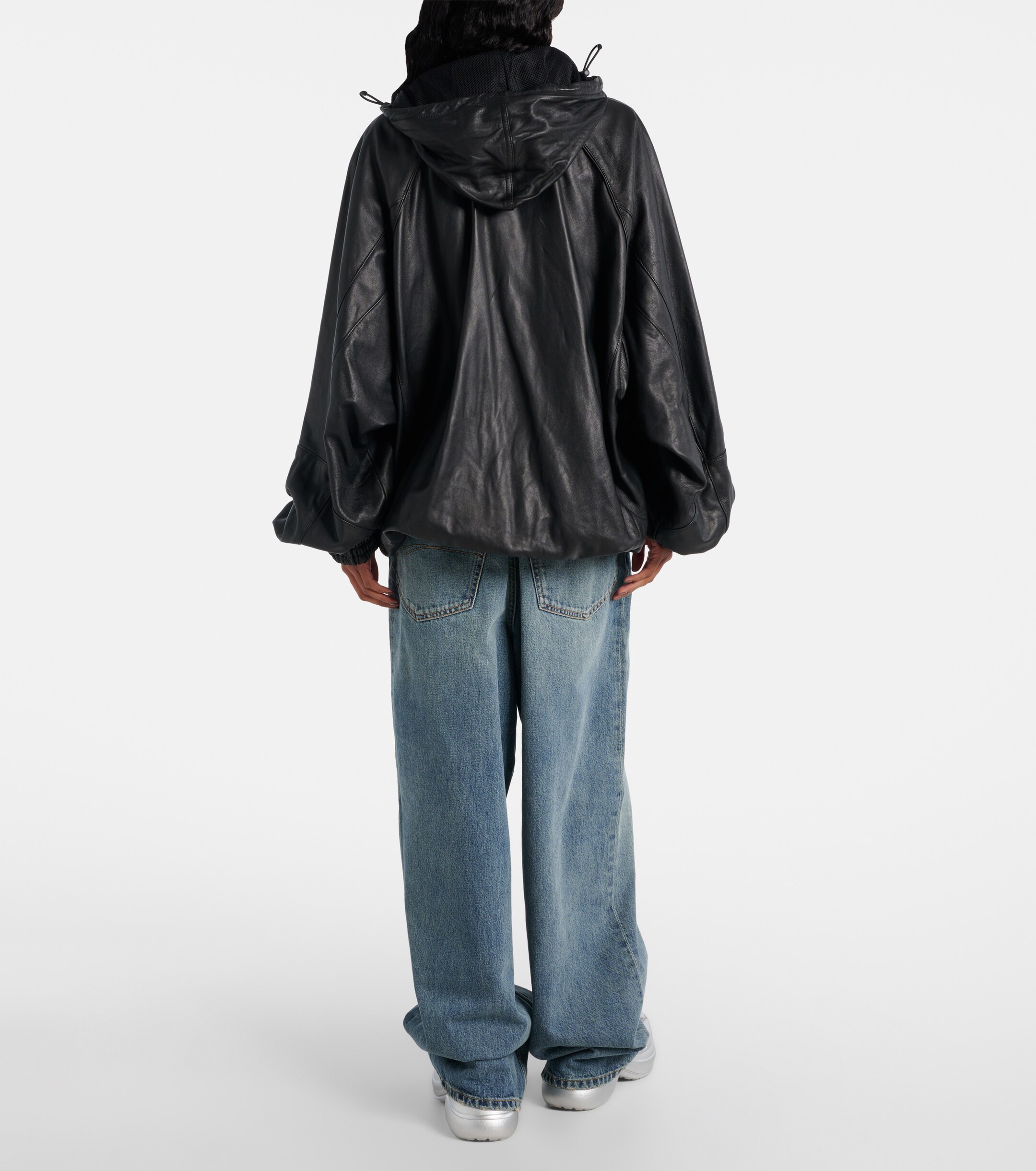 Balenciaga 3B Sports Icon leather track jacket