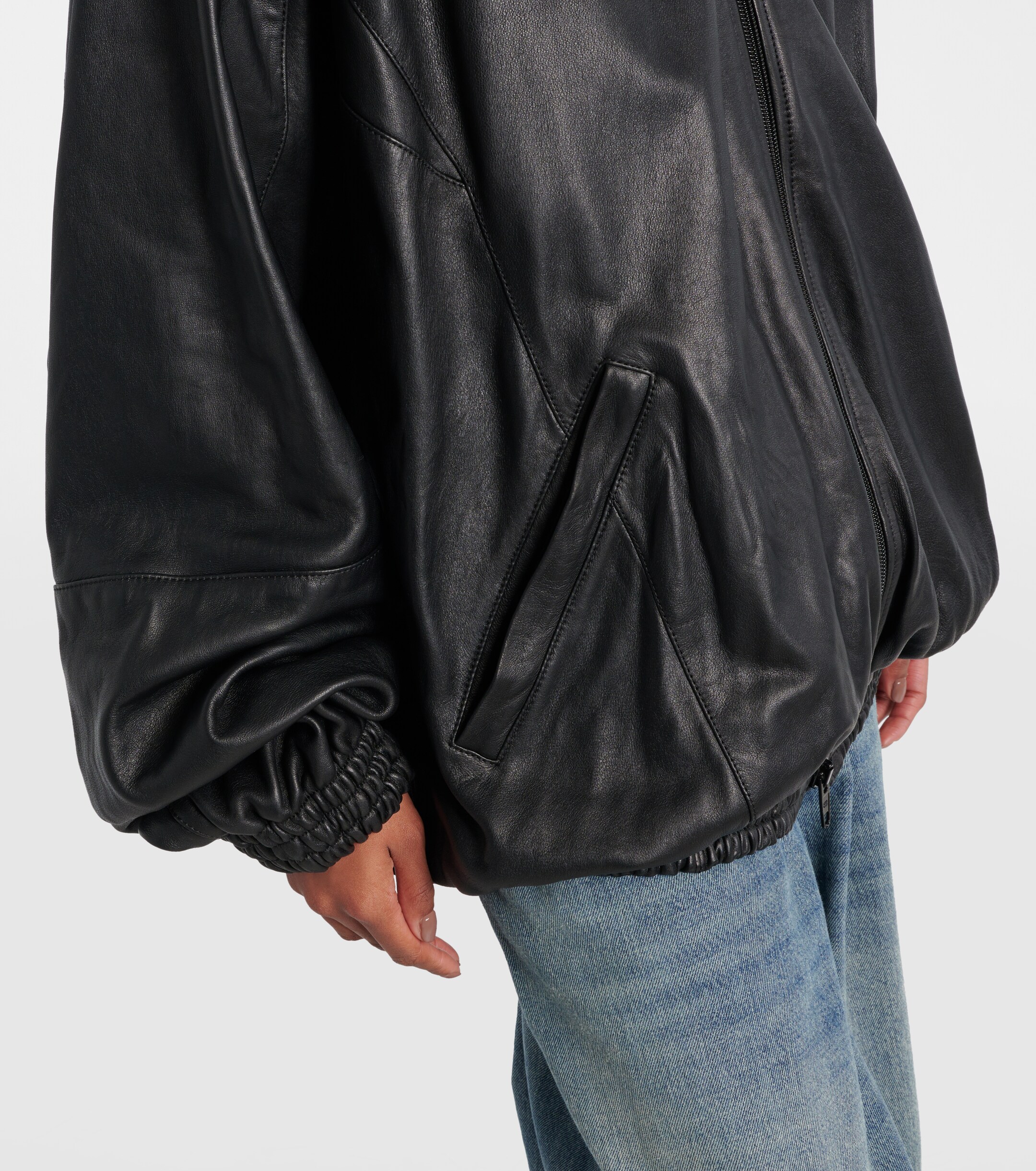 Balenciaga 3B Sports Icon leather track jacket