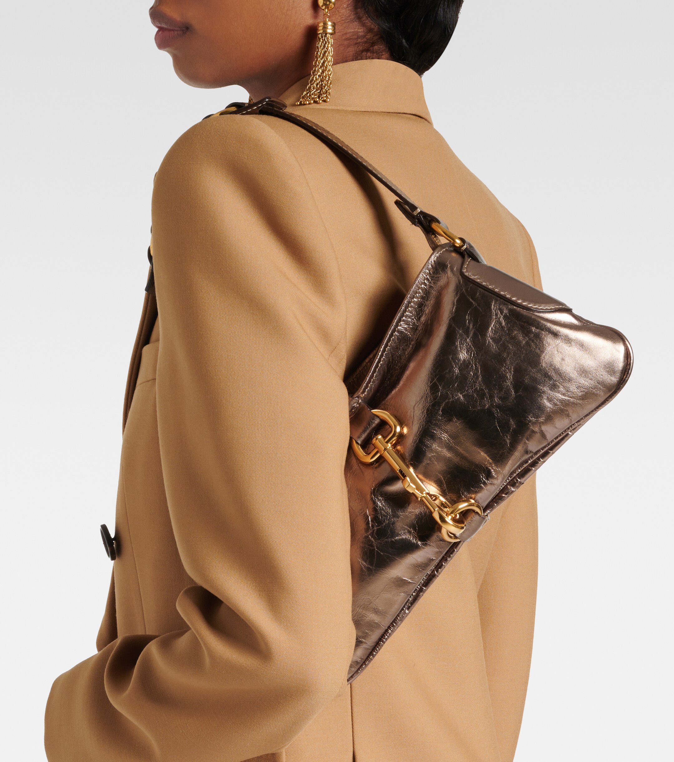 Chloé Kerala 25 Small metallic leather shoulder bag