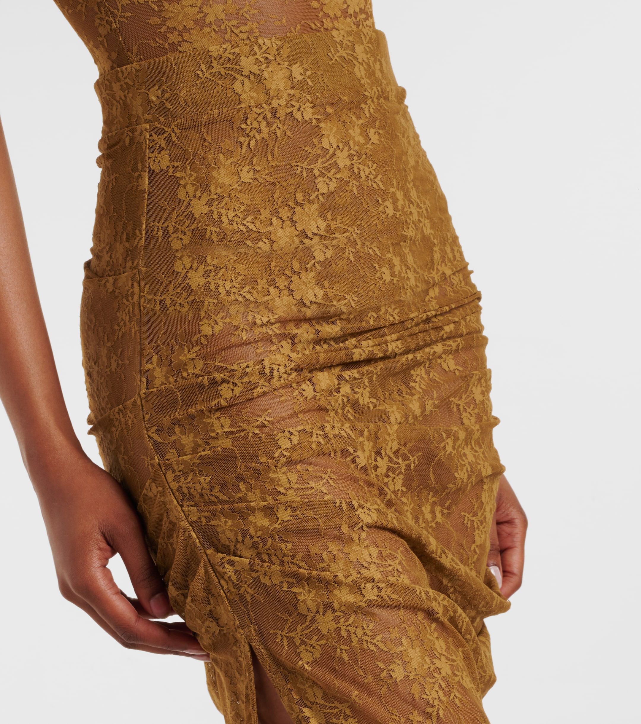 Alex Perry Floral sheer lace skirt