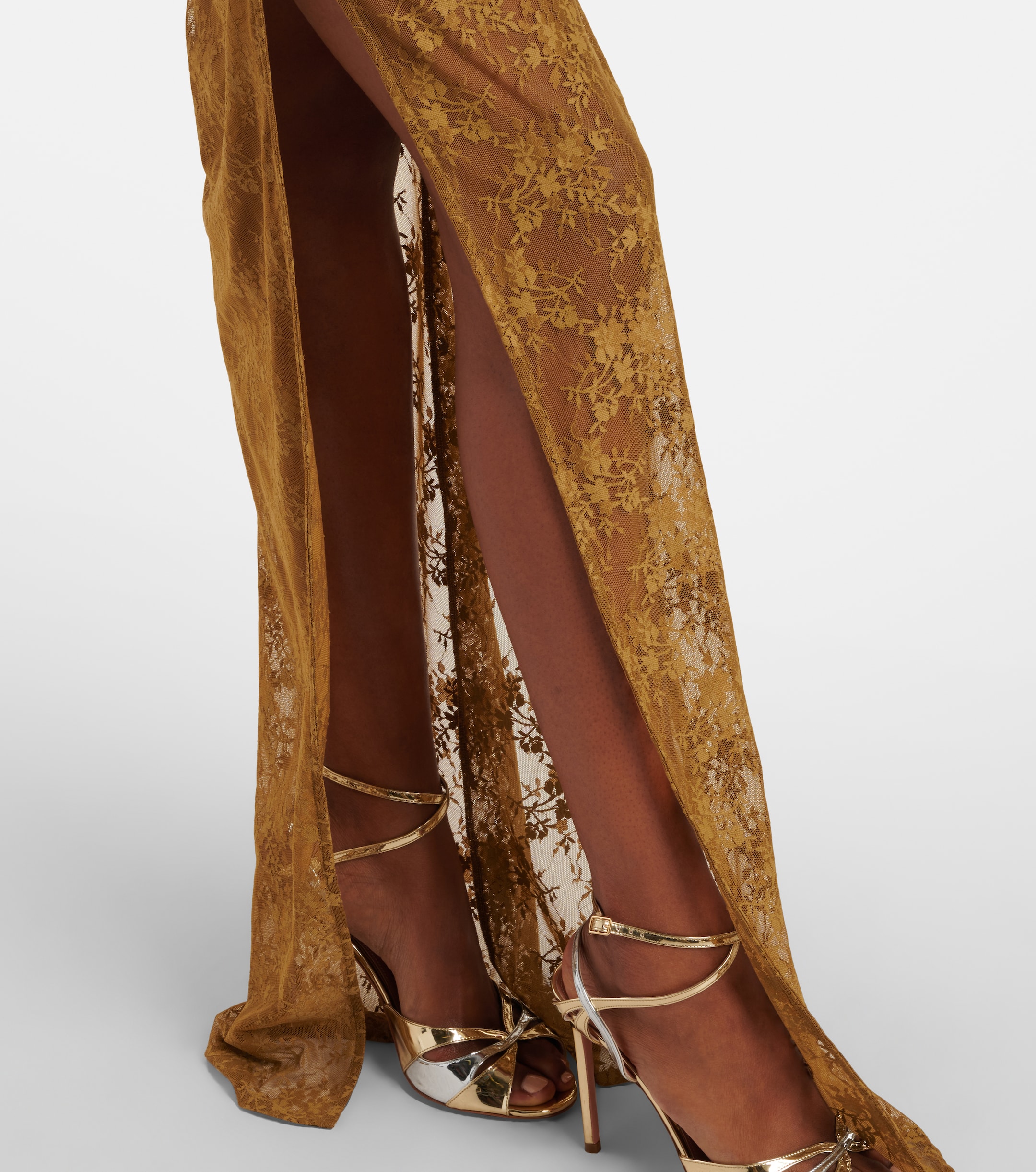 Alex Perry Floral sheer lace skirt