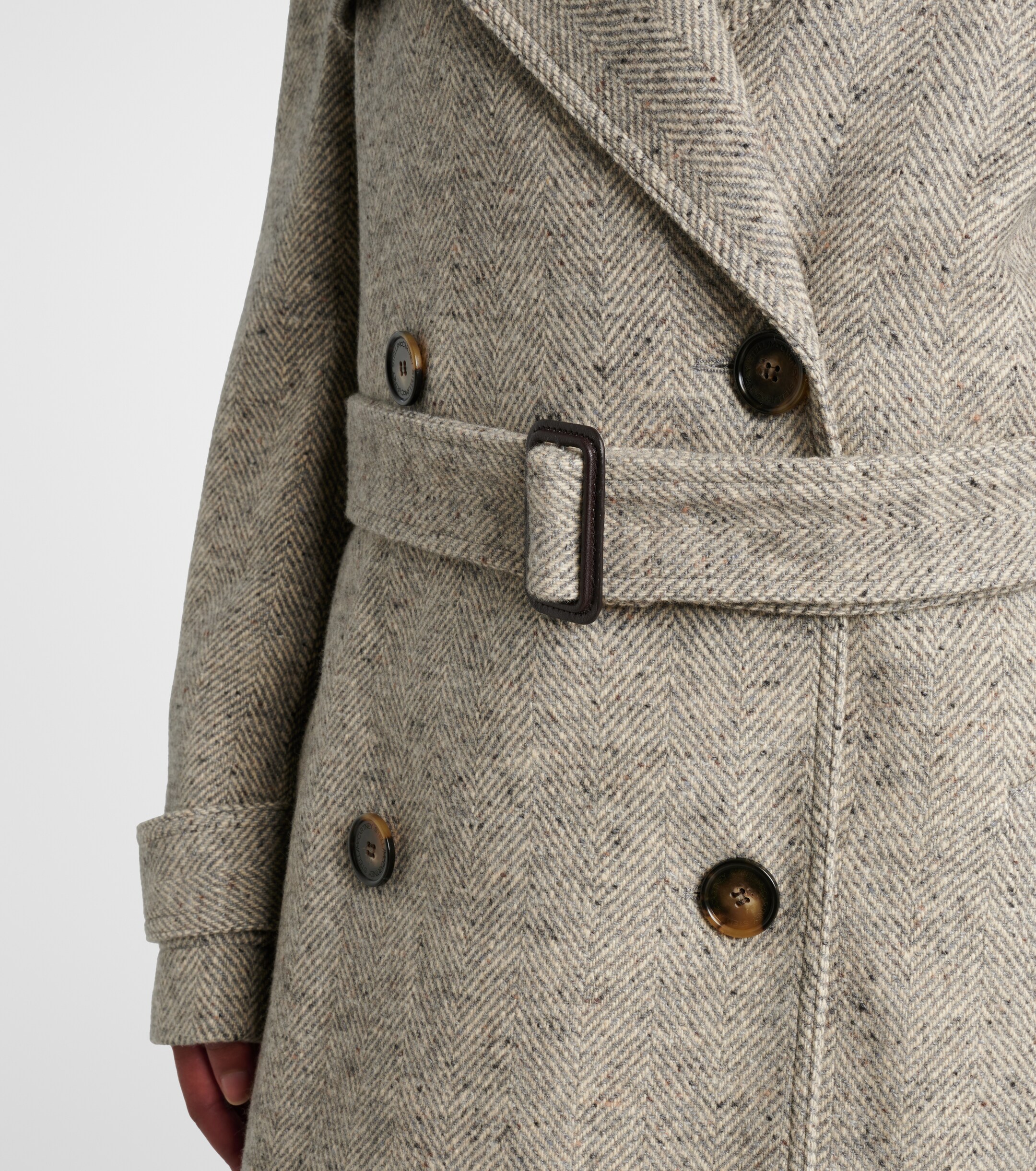 Stella McCartney Herringbone wool and silk trench coat