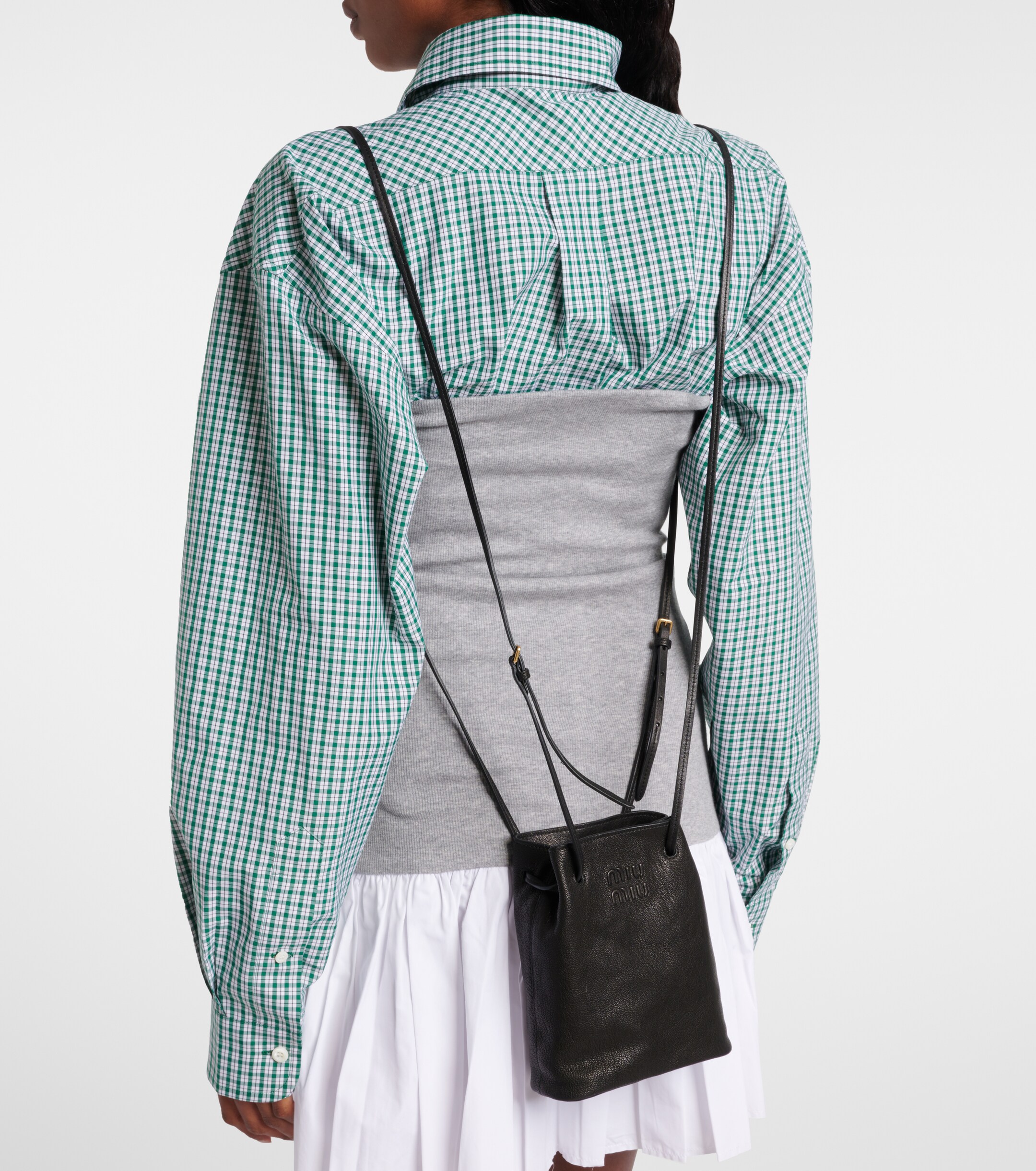 Miu Miu Logo leather crossbody bag