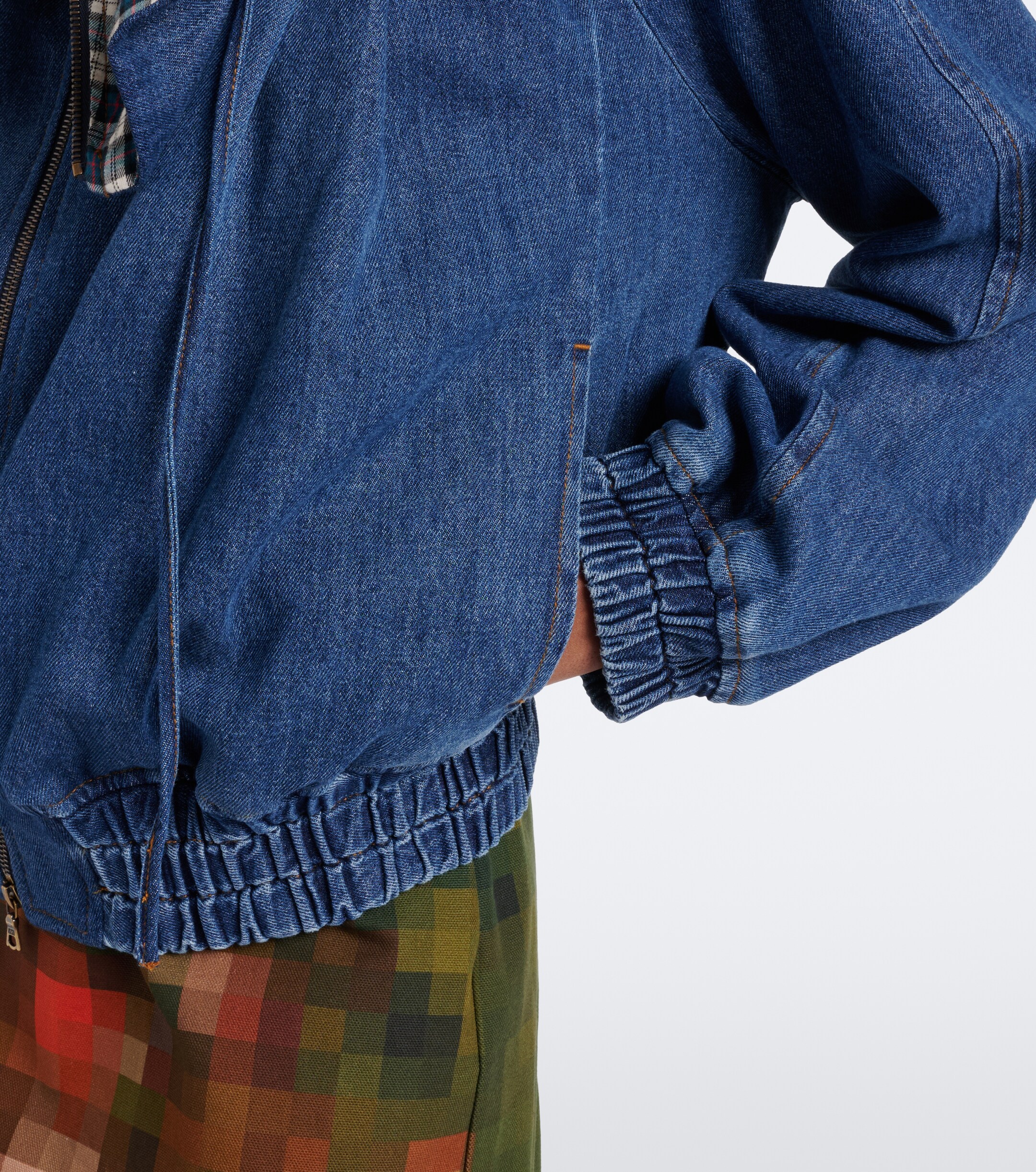 Dries Van Noten Dries Van Noten Checked ruffled denim jacket
